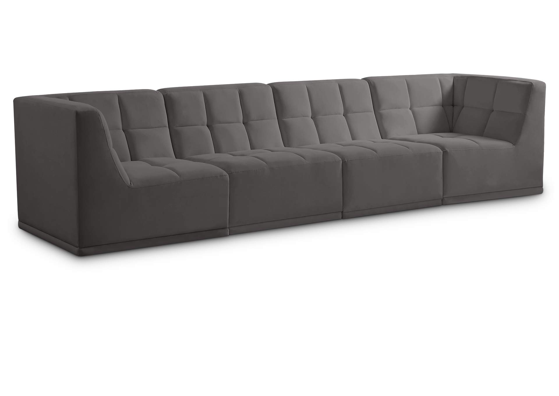 Relax Grey Velvet Modular Sofa,Meridian Furniture