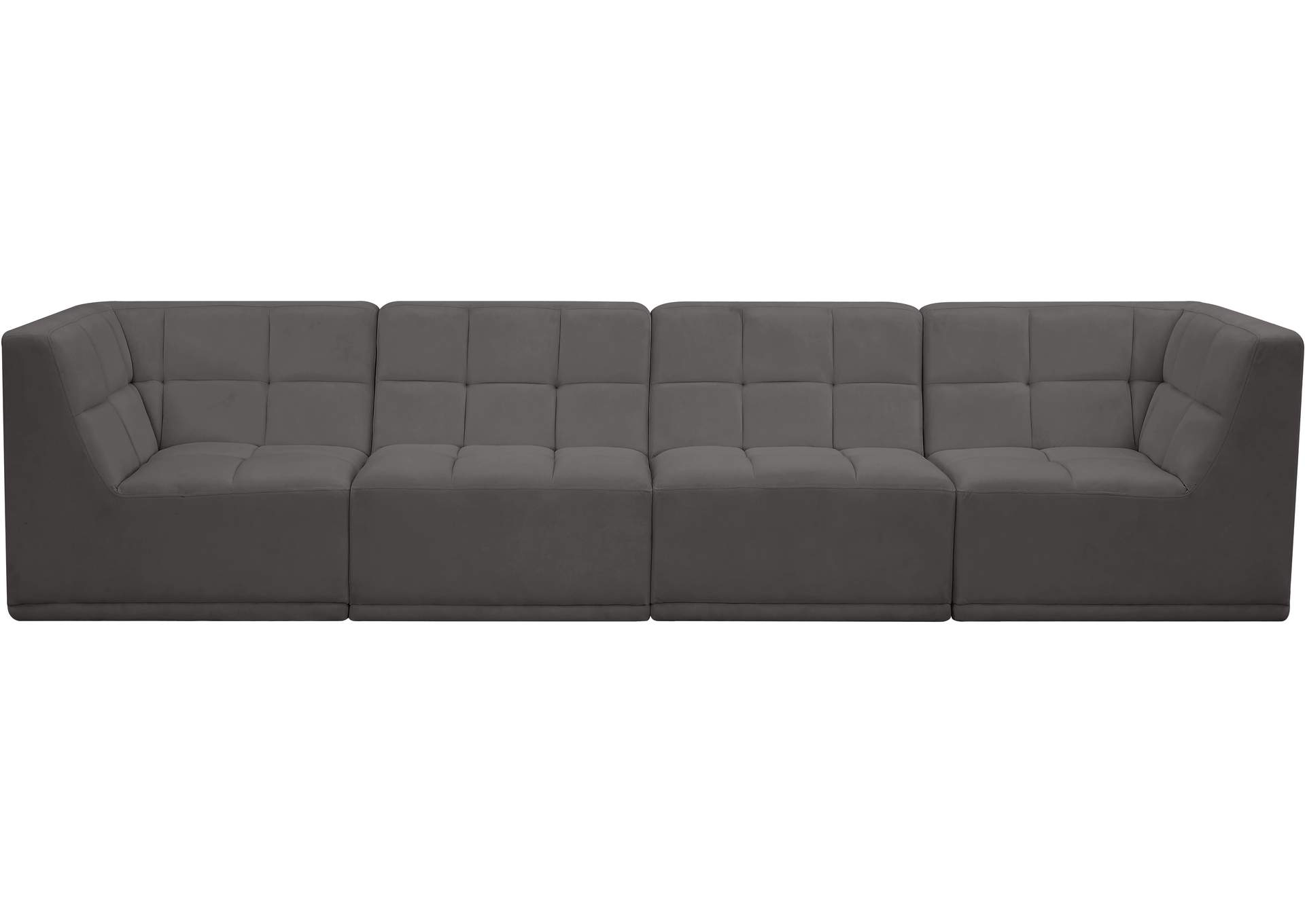 Relax Grey Velvet Modular Sofa,Meridian Furniture