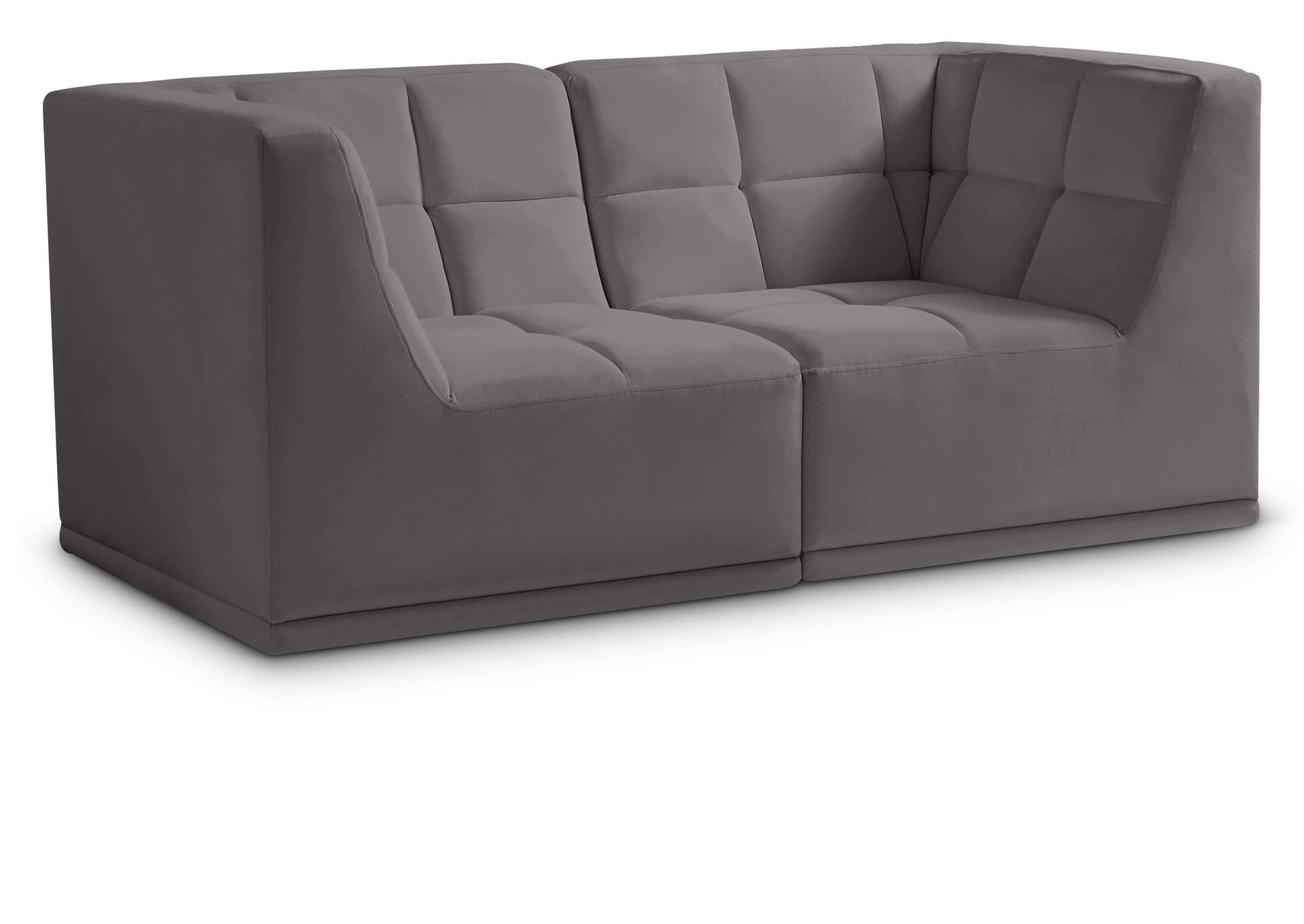 Relax Grey Velvet Modular Sofa,Meridian Furniture