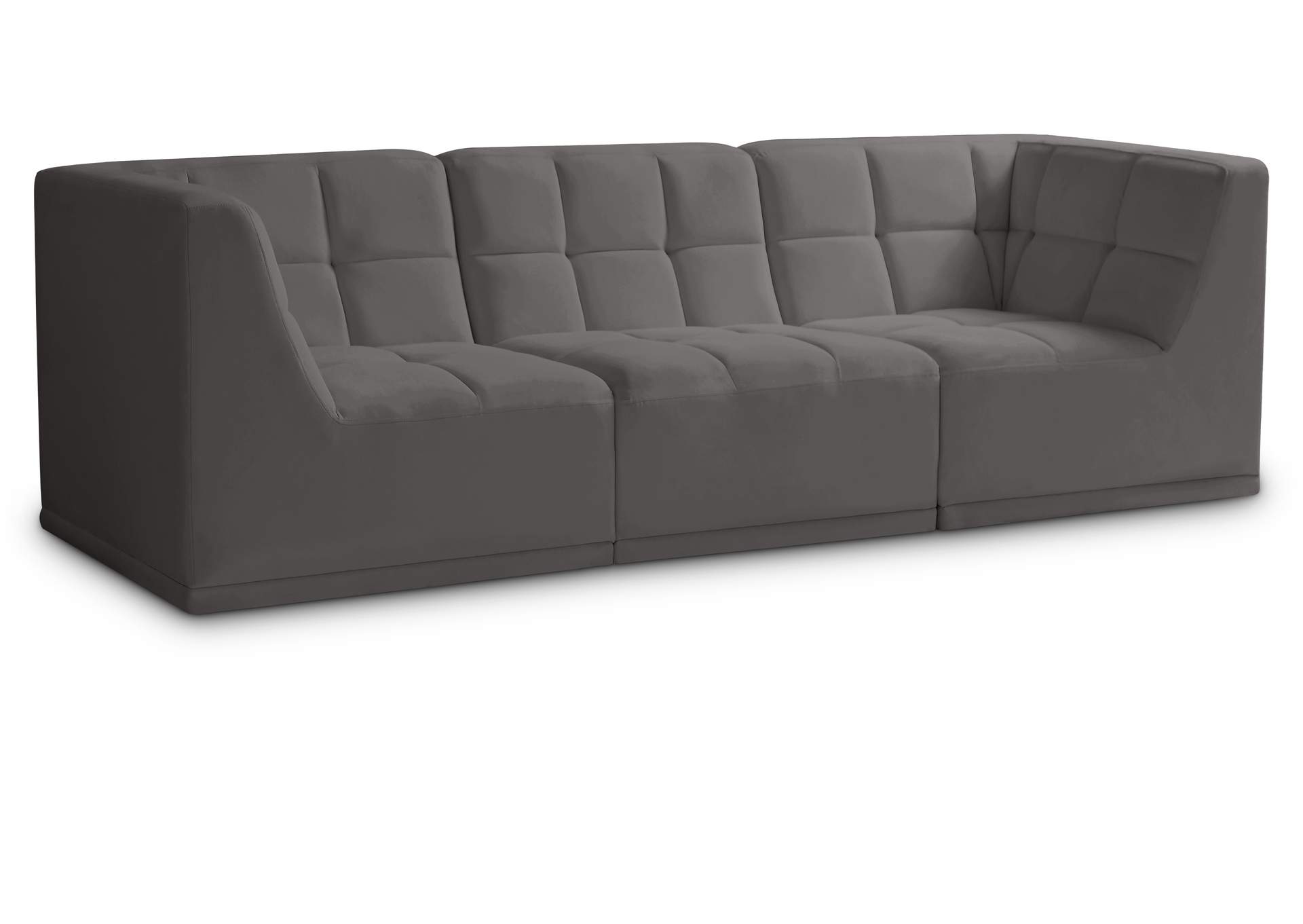 Relax Grey Velvet Modular Sofa,Meridian Furniture