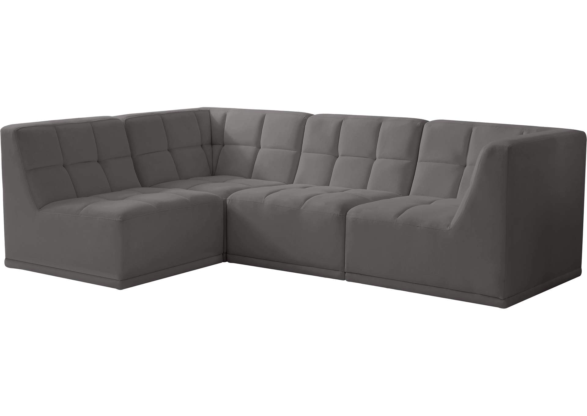 Relax Grey Velvet Modular Sectional,Meridian Furniture