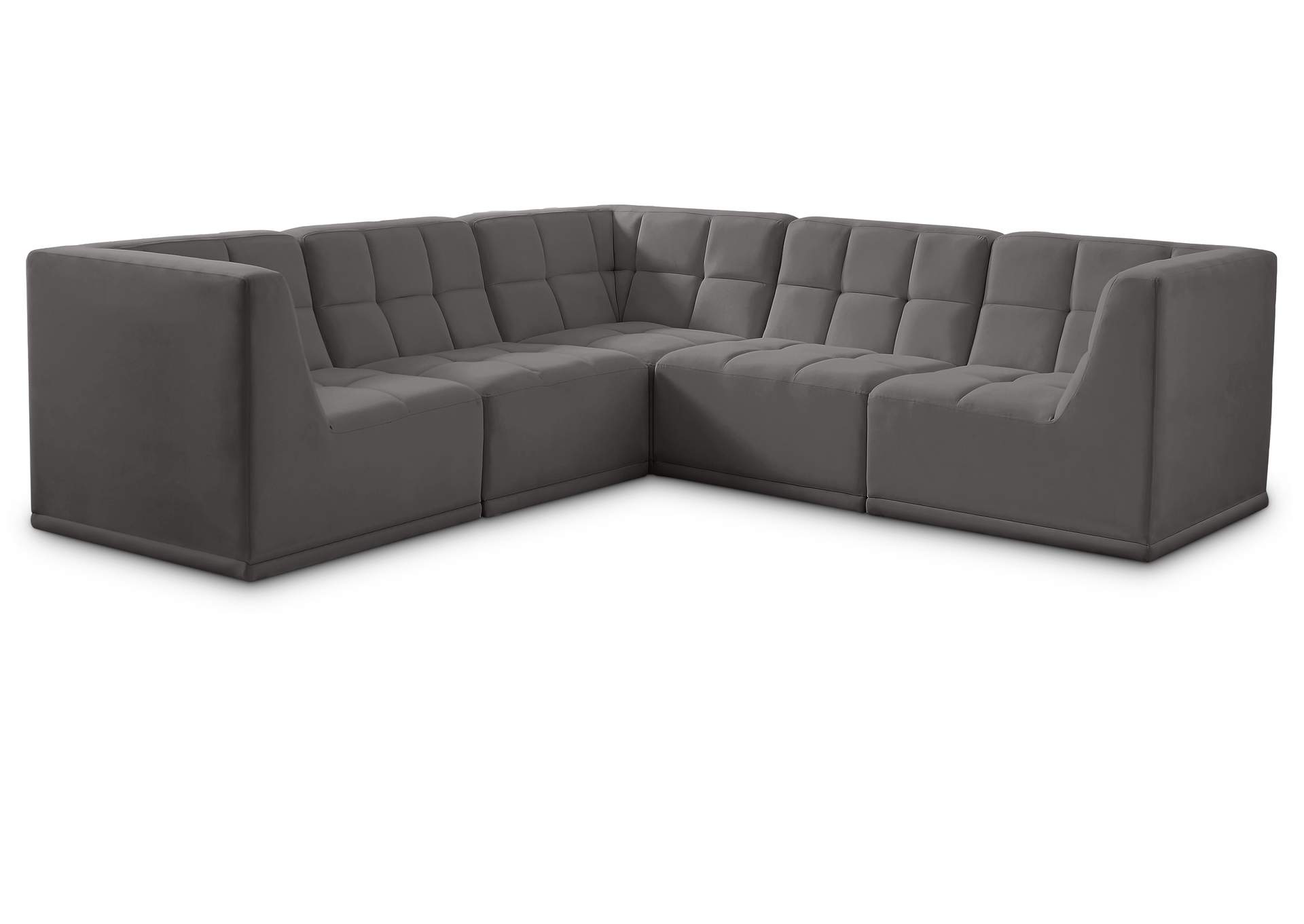 Relax Grey Velvet Modular Sectional,Meridian Furniture