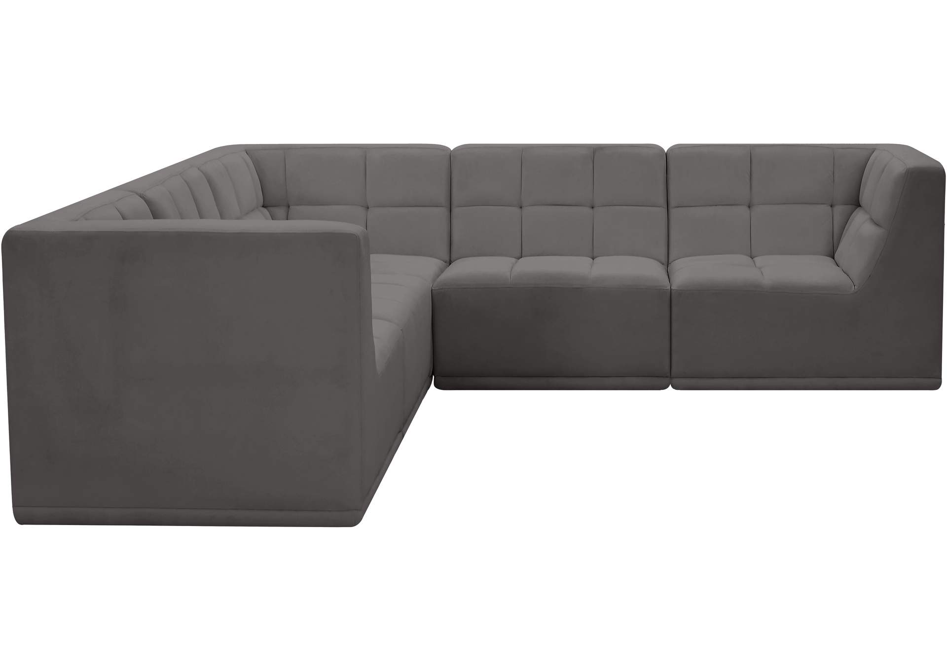 Relax Grey Velvet Modular Sectional,Meridian Furniture