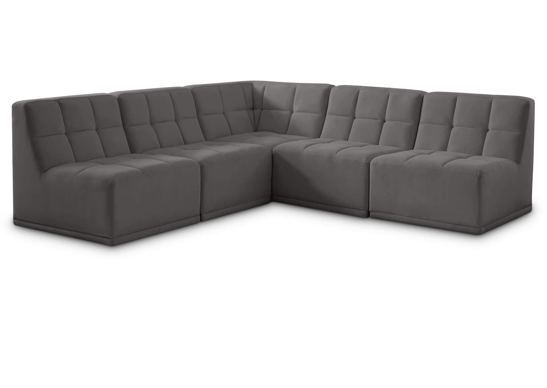 Relax Grey Velvet Modular Sectional,Meridian Furniture