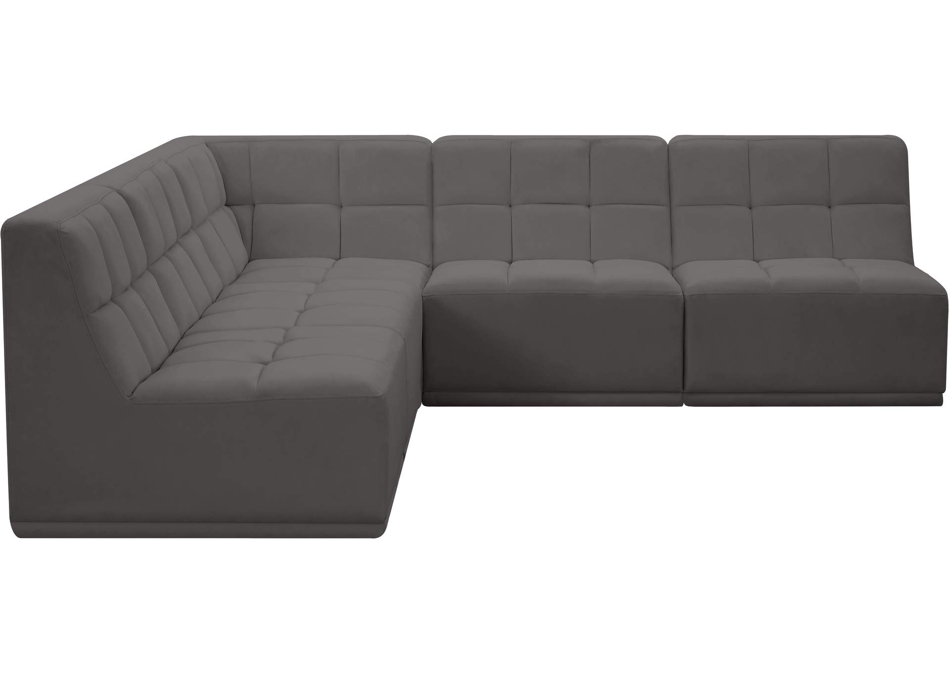 Relax Grey Velvet Modular Sectional,Meridian Furniture