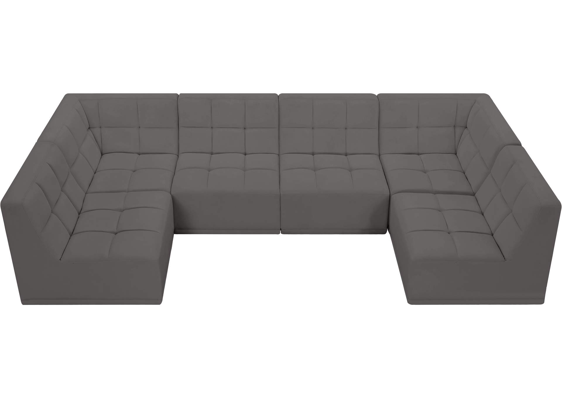 Relax Grey Velvet Modular Sectional,Meridian Furniture