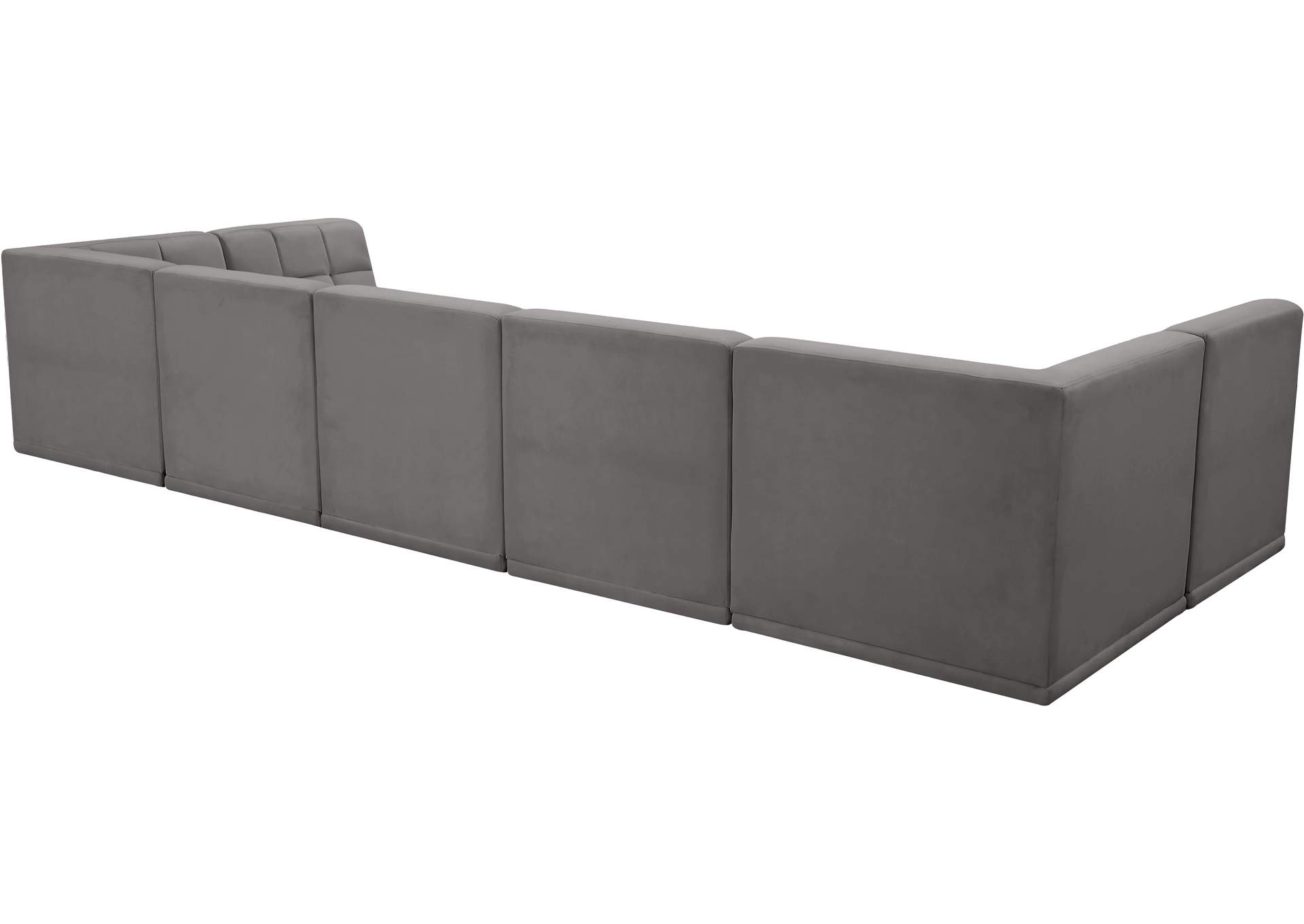 Relax Grey Velvet Modular Sectional,Meridian Furniture