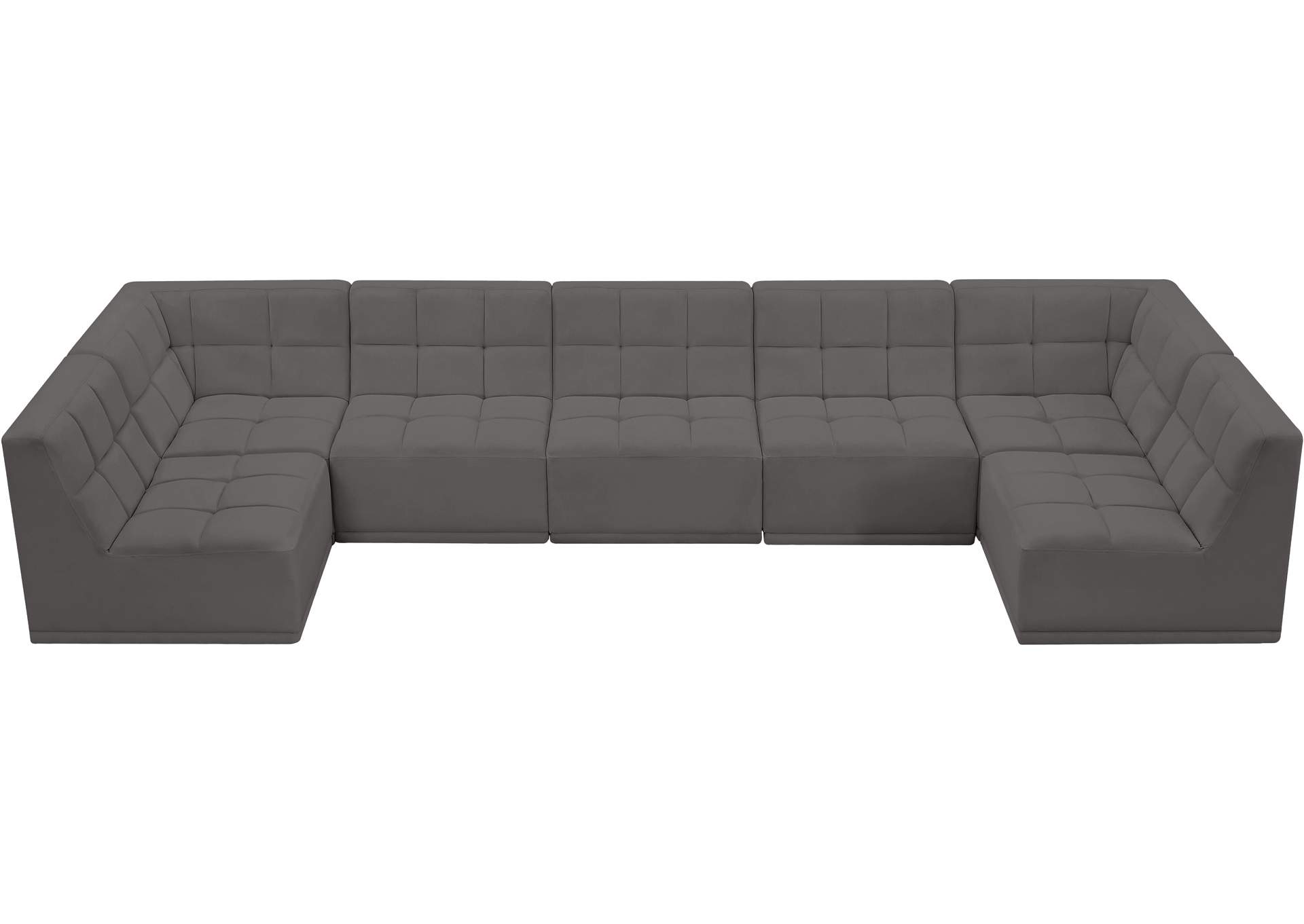 Relax Grey Velvet Modular Sectional,Meridian Furniture