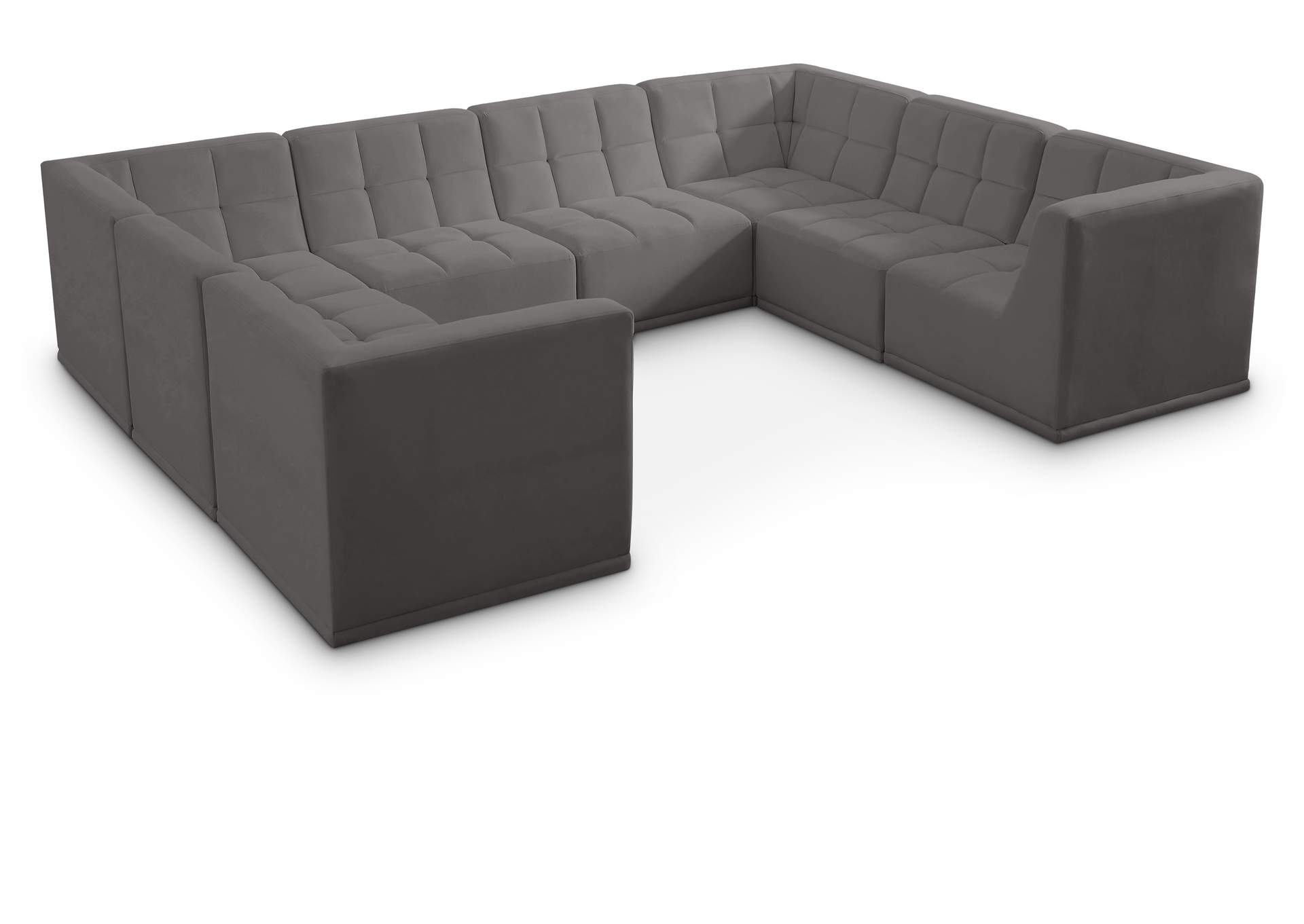 Relax Grey Velvet Modular Sectional,Meridian Furniture