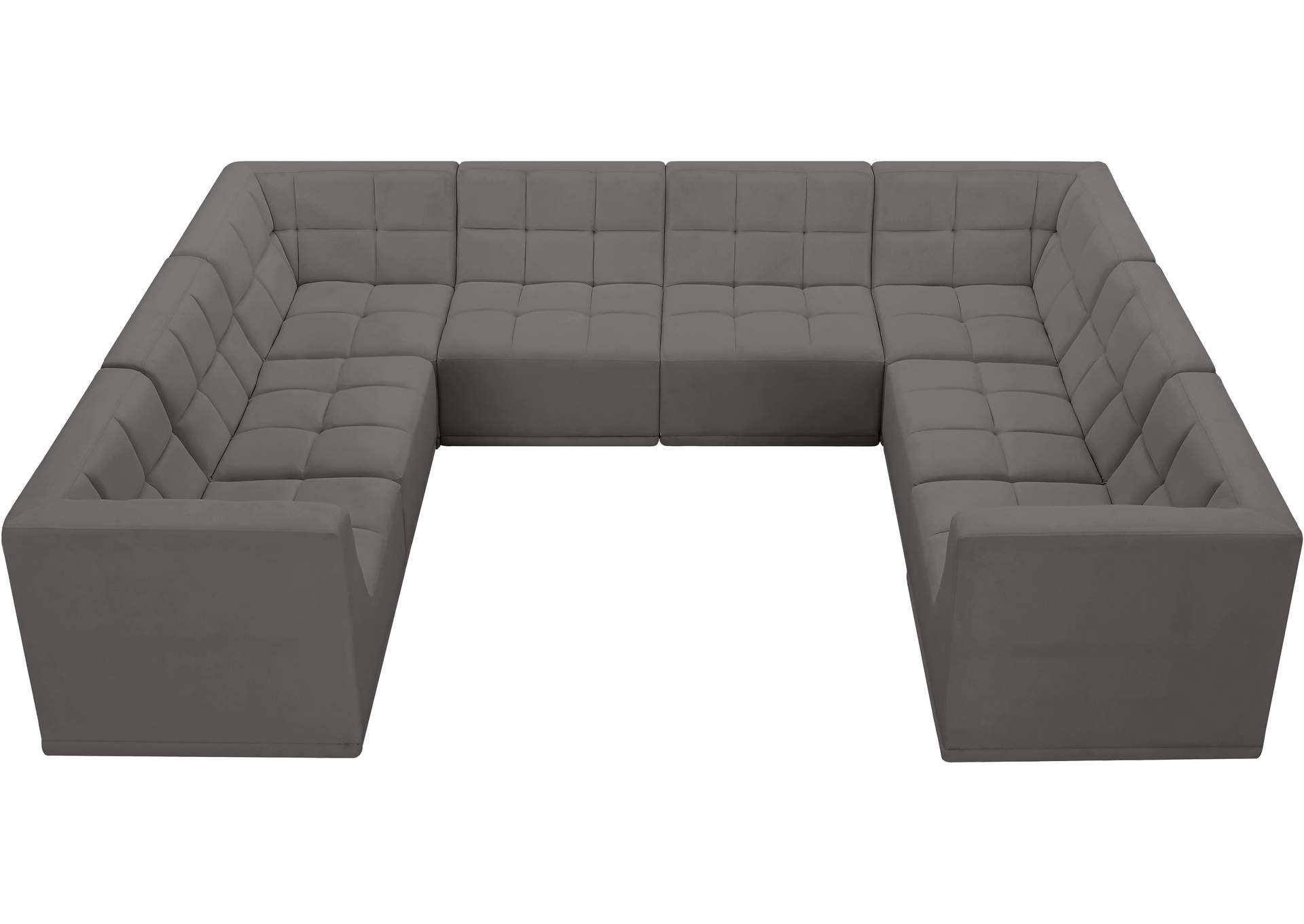 Relax Grey Velvet Modular Sectional,Meridian Furniture