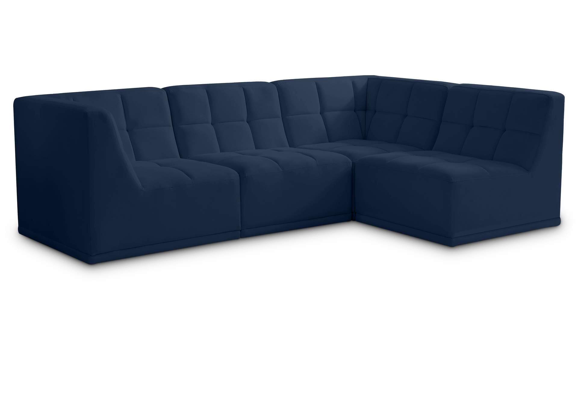 Relax Navy Velvet Modular Sectional,Meridian Furniture