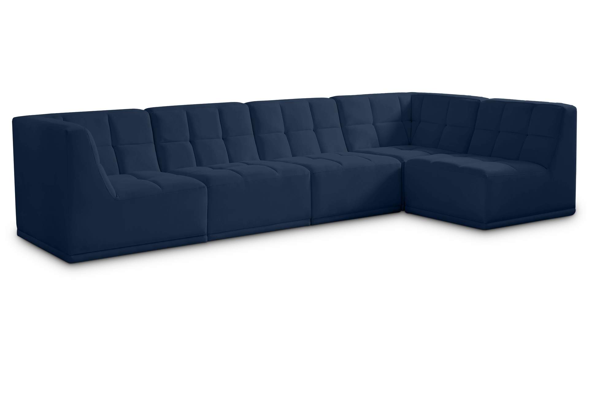 Relax Navy Velvet Modular Sectional,Meridian Furniture