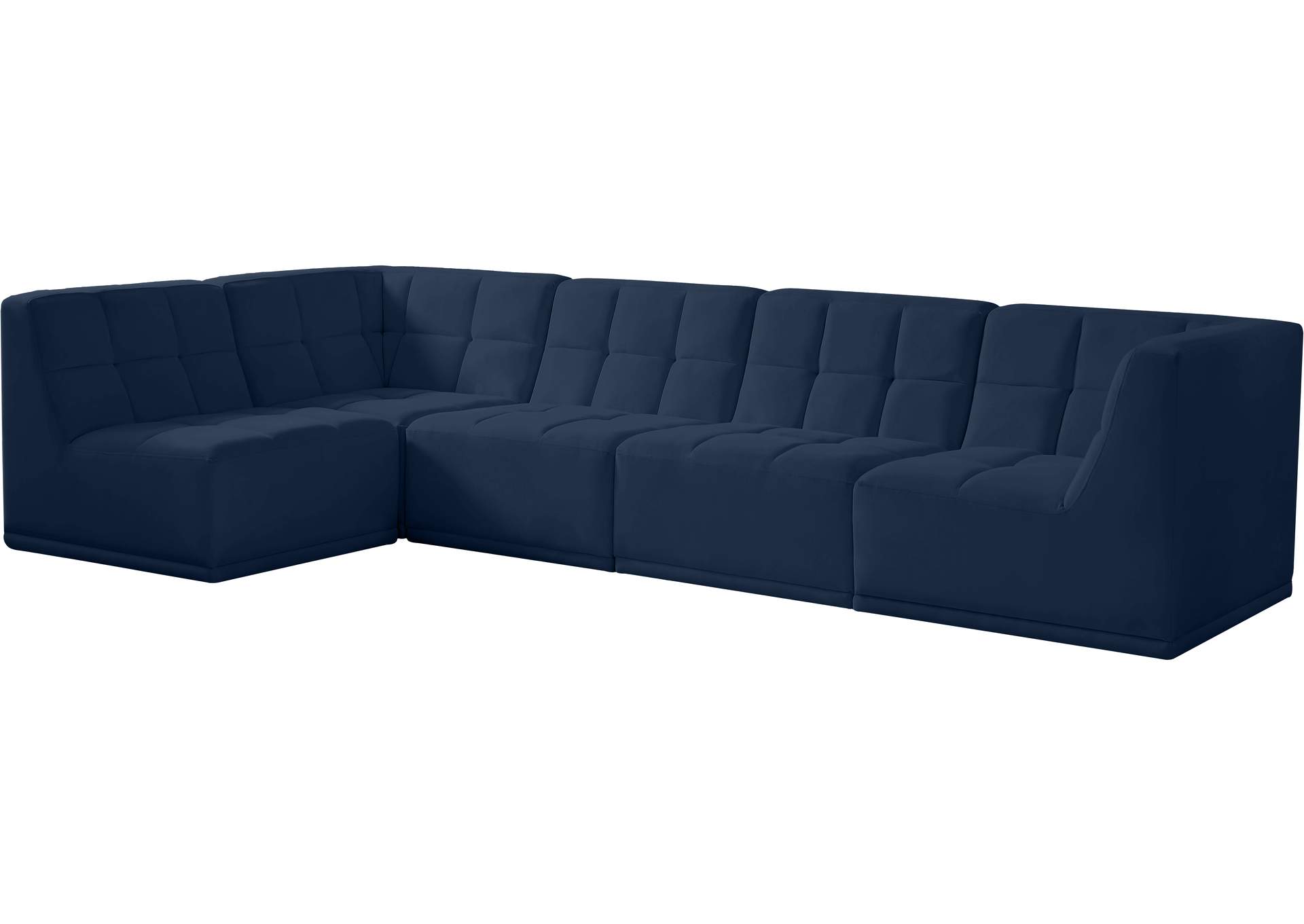 Relax Navy Velvet Modular Sectional,Meridian Furniture