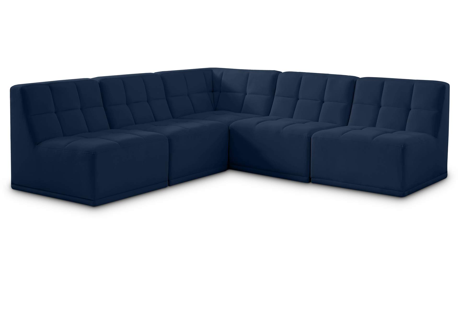 Relax Navy Velvet Modular Sectional,Meridian Furniture