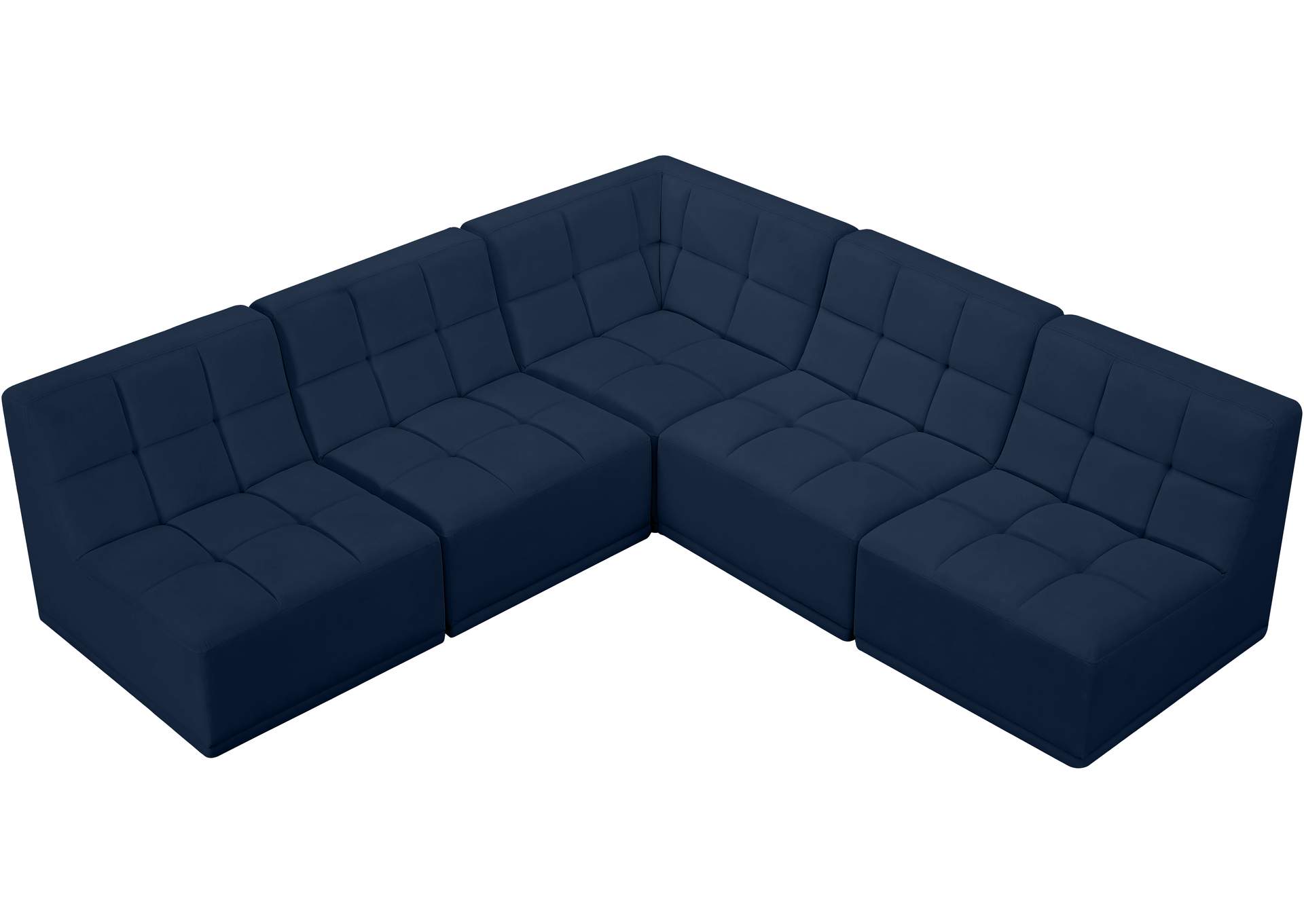 Relax Navy Velvet Modular Sectional,Meridian Furniture