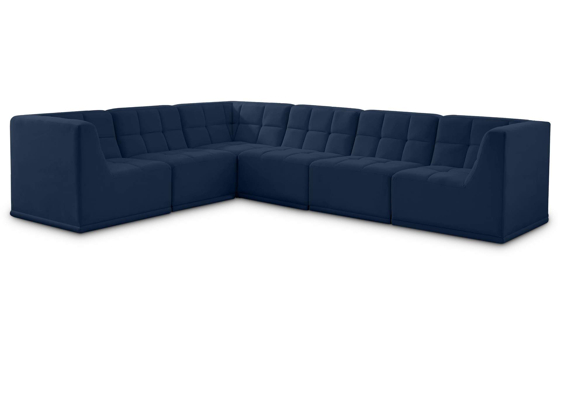 Relax Navy Velvet Modular Sectional,Meridian Furniture