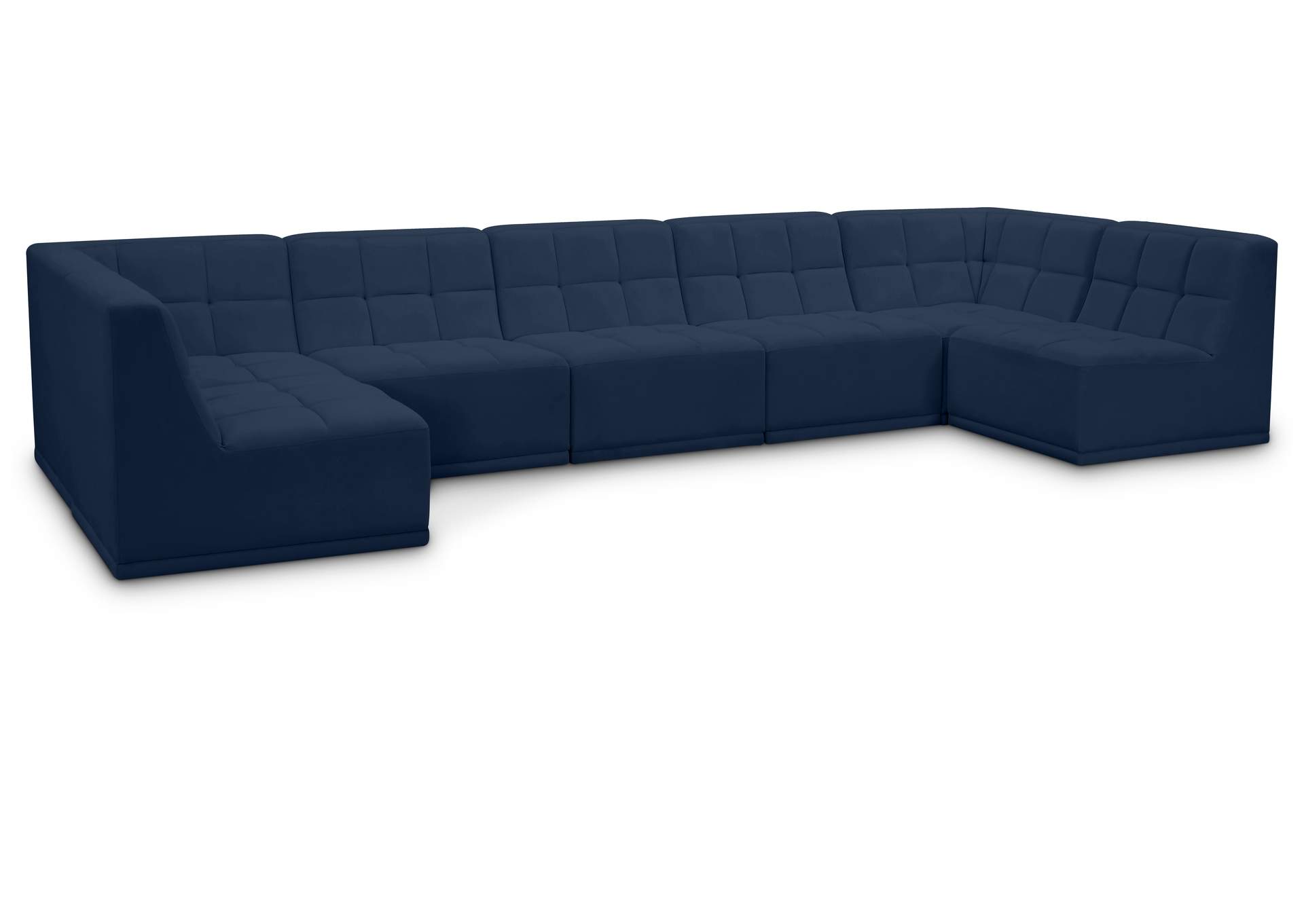 Relax Navy Velvet Modular Sectional,Meridian Furniture