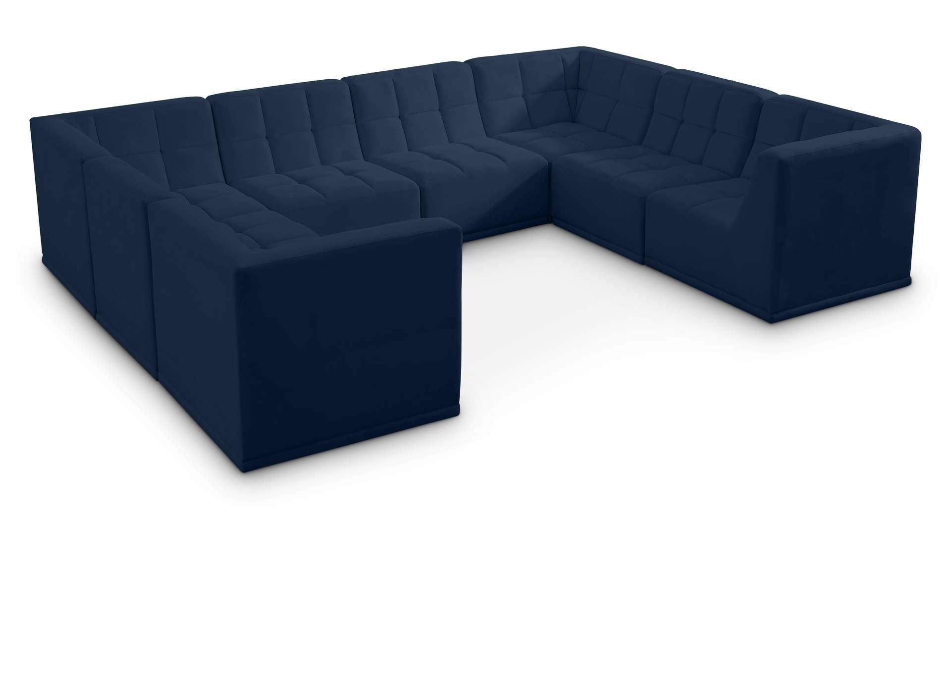 Relax Navy Velvet Modular Sectional,Meridian Furniture