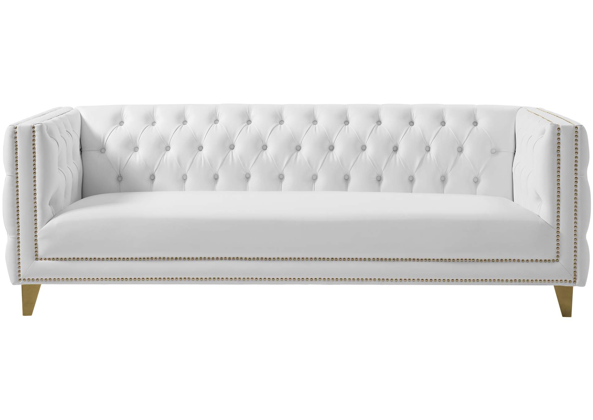 Michelle White Faux Leather Sofa,Meridian Furniture