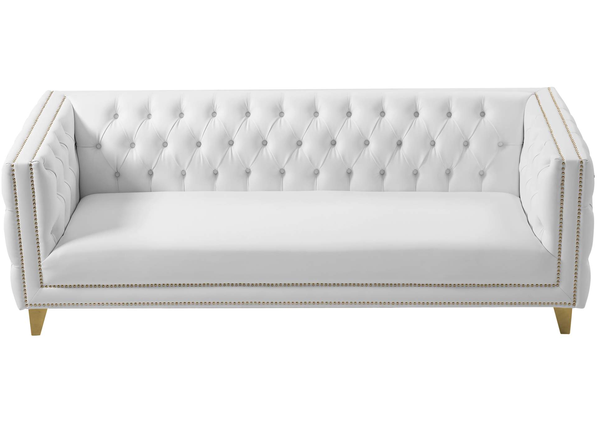 Michelle White Faux Leather Sofa,Meridian Furniture