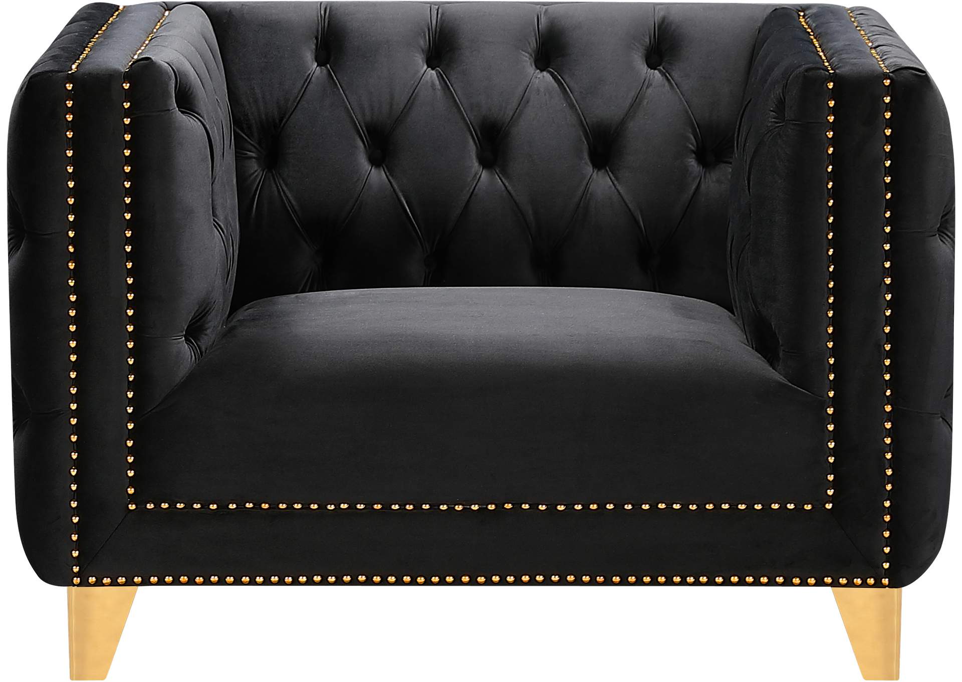 Michelle Black Velvet Chair,Meridian Furniture