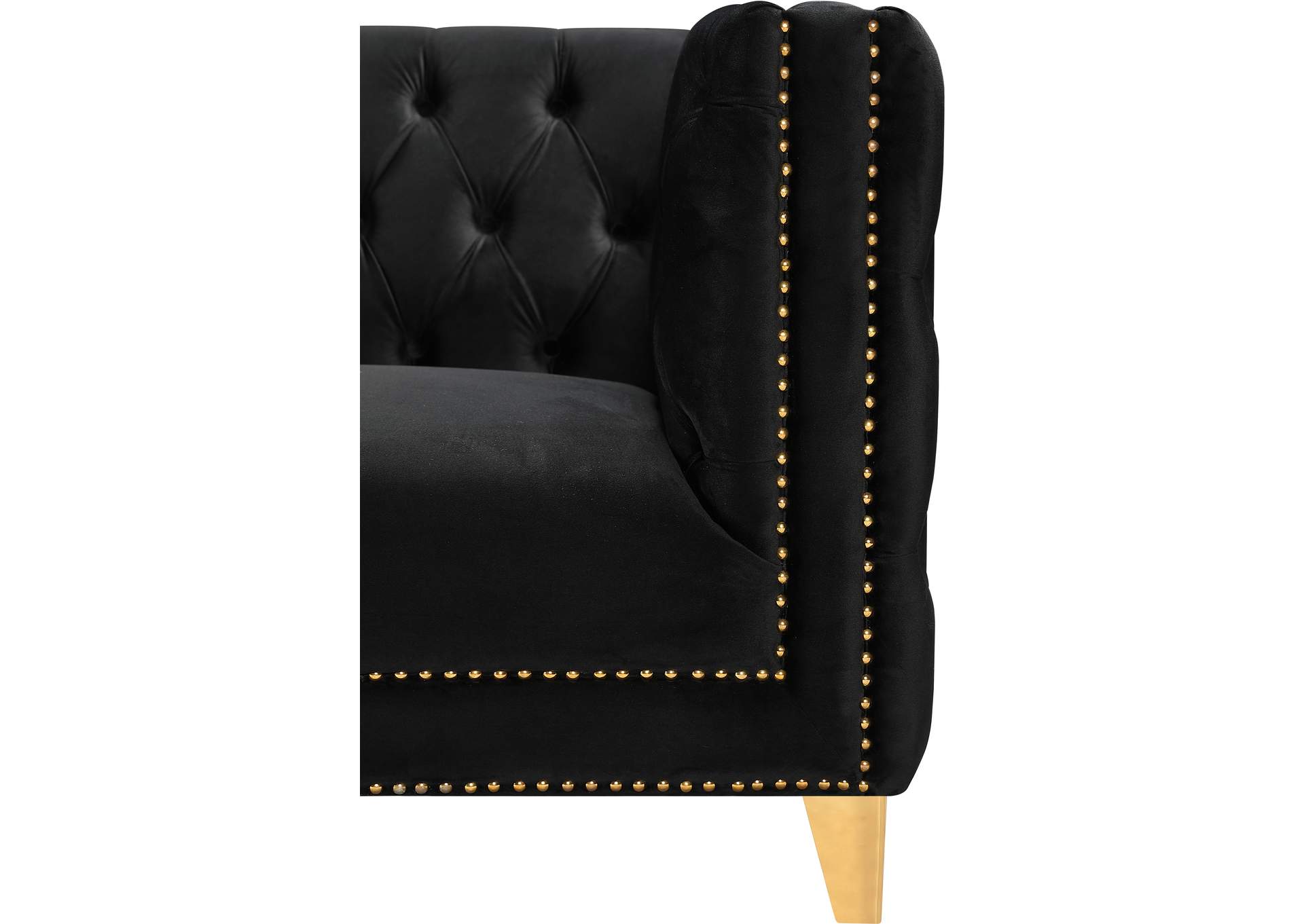 Michelle Black Velvet Chair,Meridian Furniture