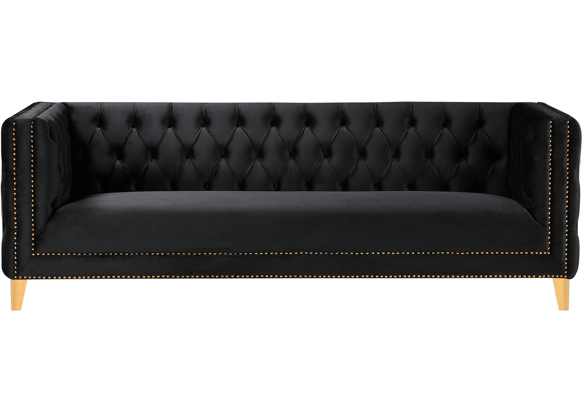 Michelle Black Velvet Sofa,Meridian Furniture