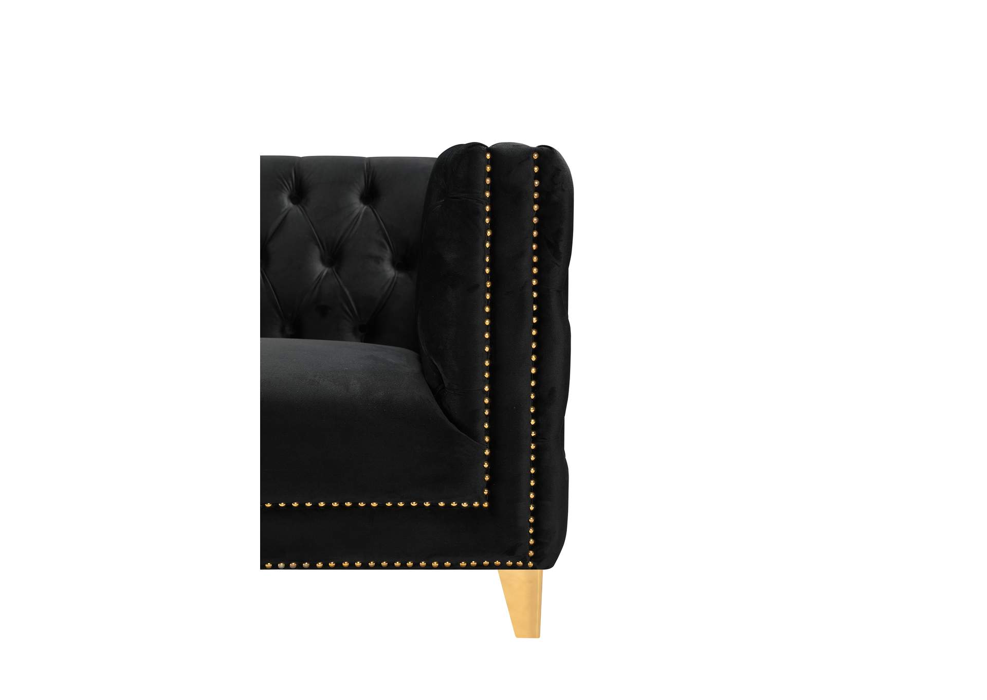 Michelle Black Velvet Sofa,Meridian Furniture