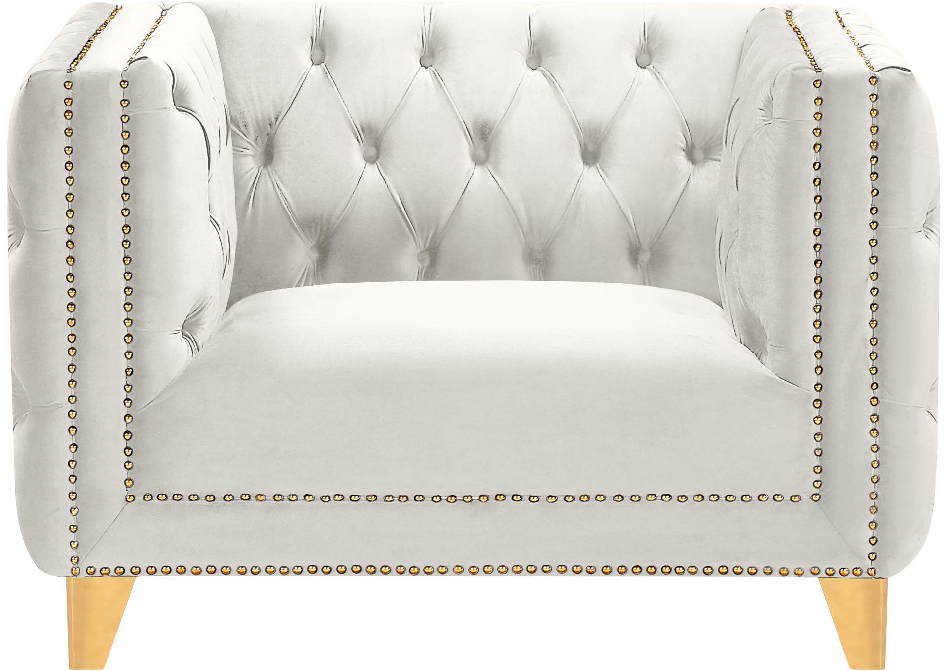 Michelle Cream Velvet Chair,Meridian Furniture