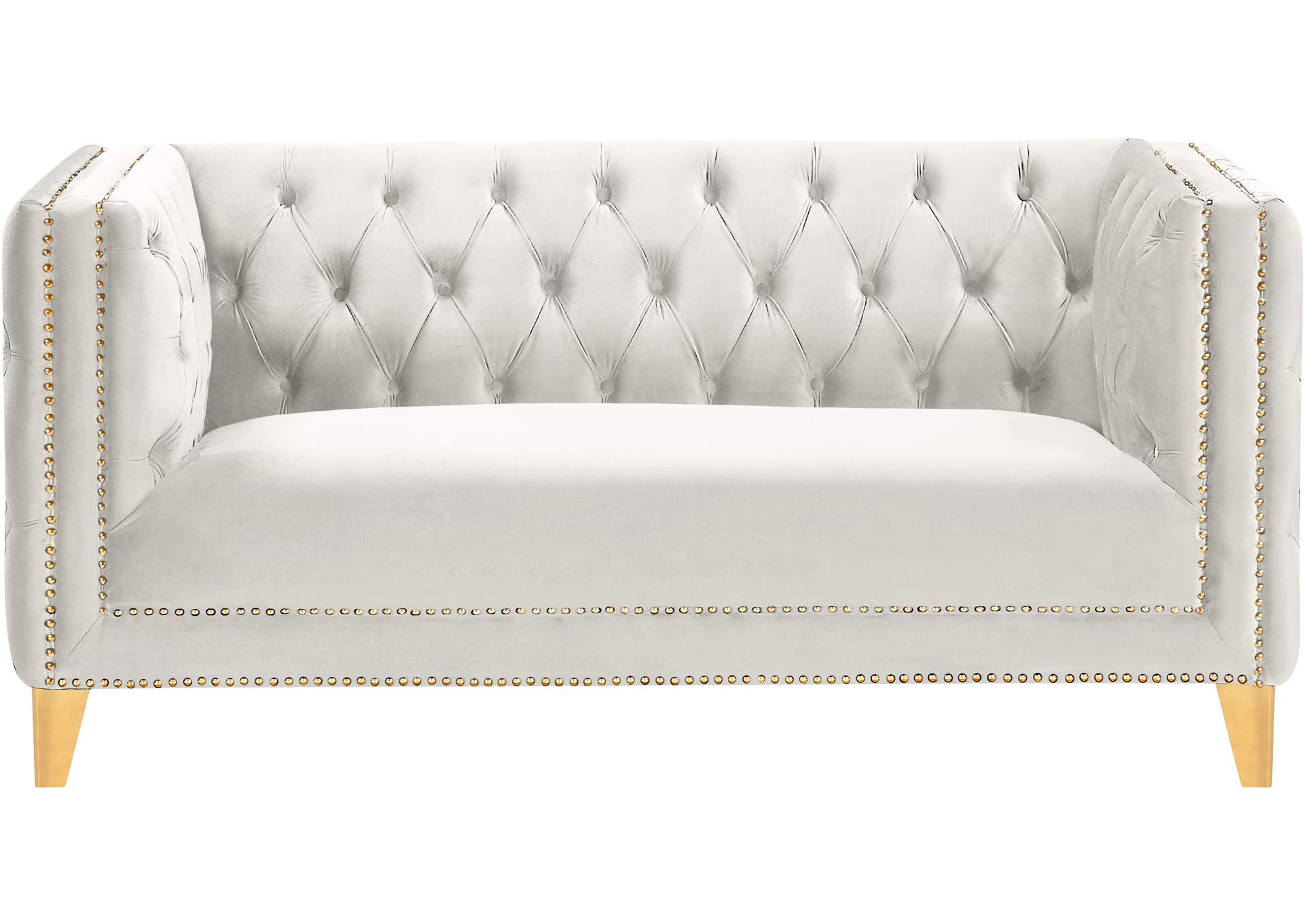 Michelle Cream Velvet Loveseat,Meridian Furniture