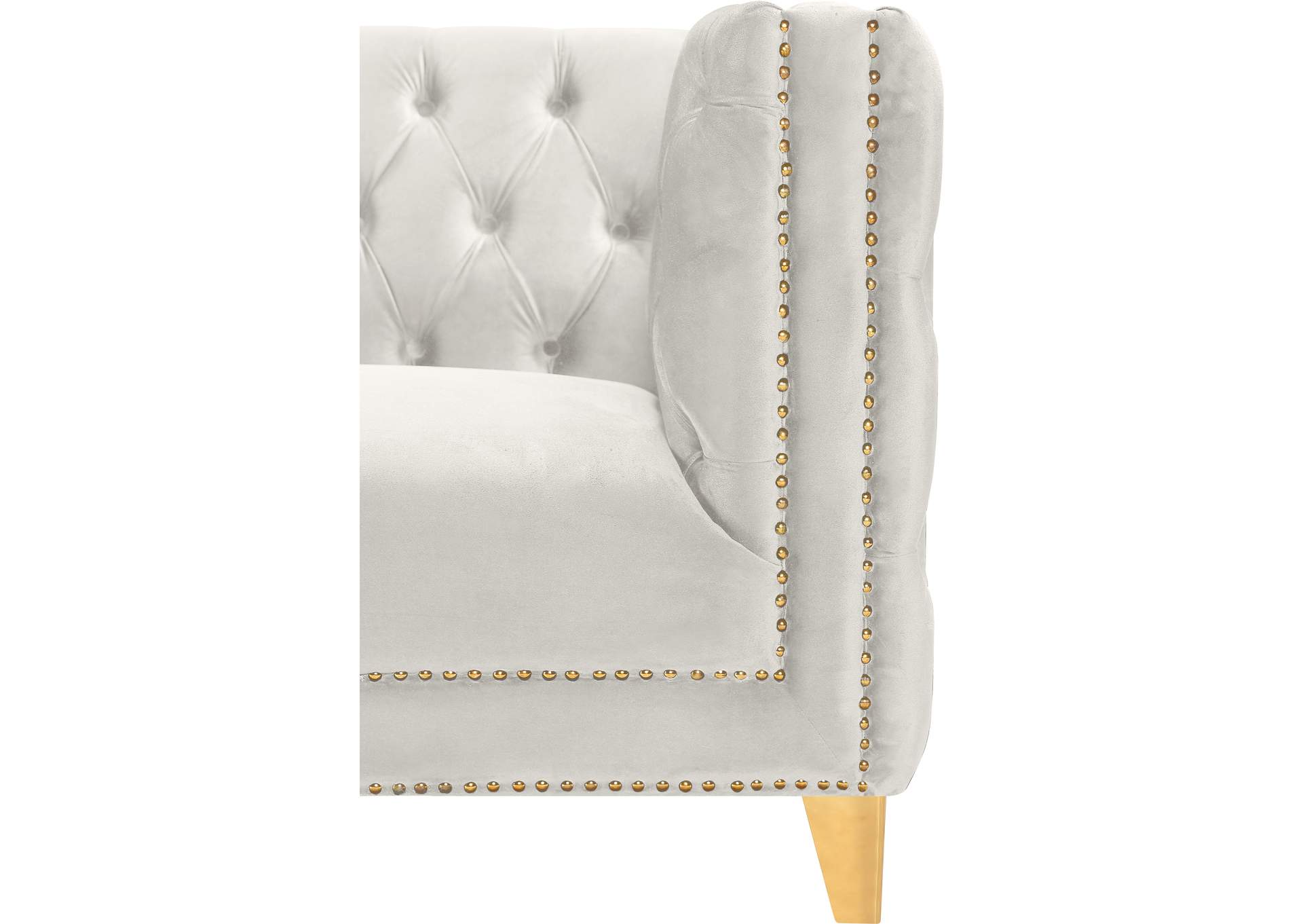 Michelle Cream Velvet Loveseat,Meridian Furniture