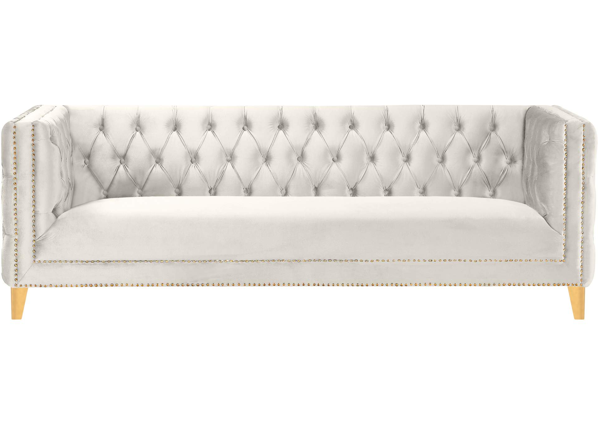 Michelle Cream Velvet Sofa,Meridian Furniture