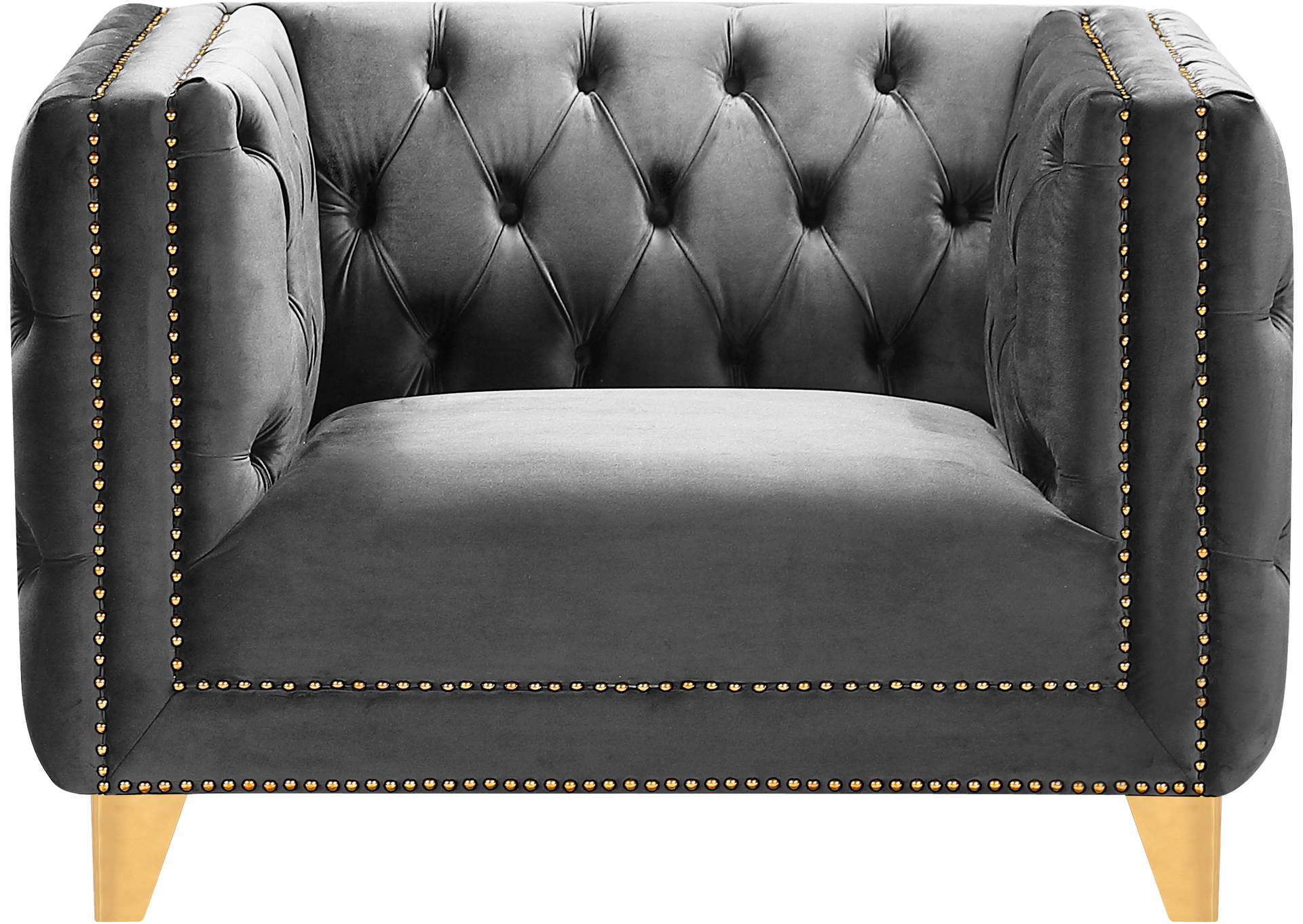 Michelle Grey Velvet Chair,Meridian Furniture