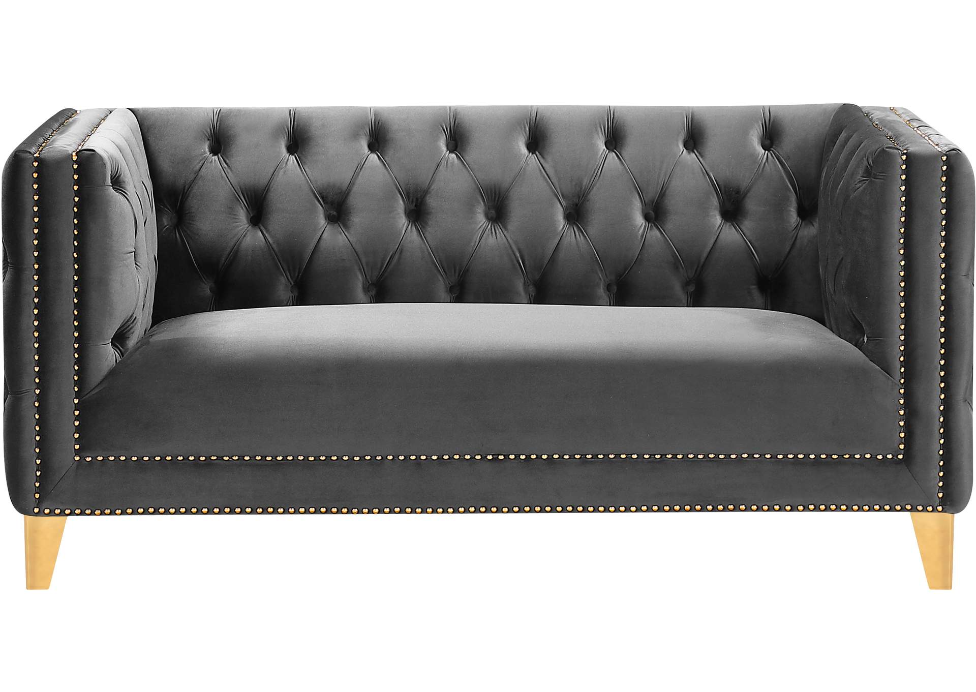 Michelle Grey Velvet Loveseat,Meridian Furniture