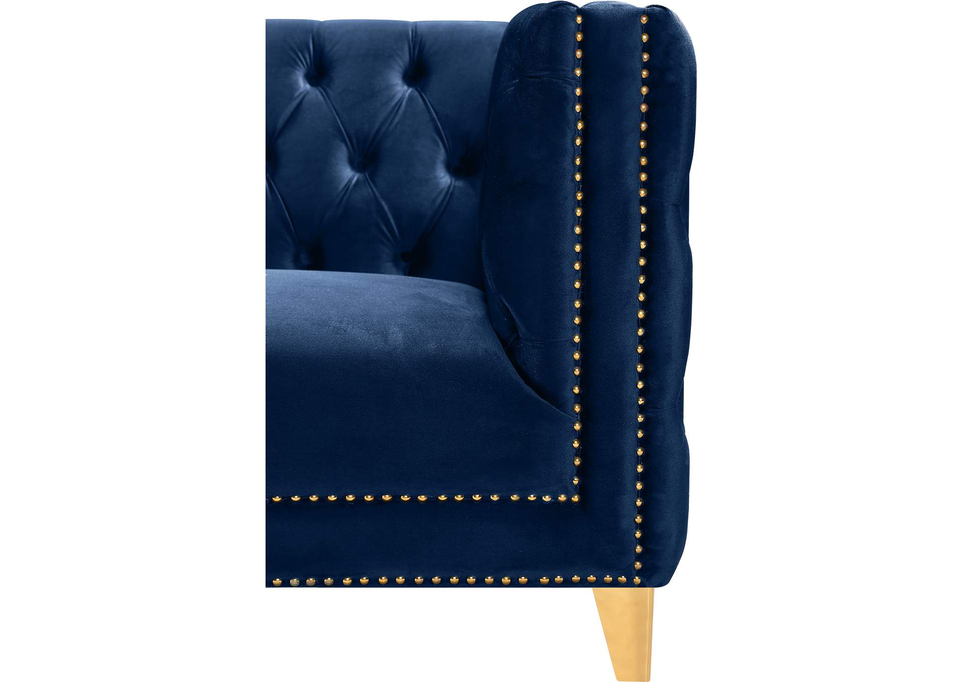 Michelle Navy Velvet Chair,Meridian Furniture