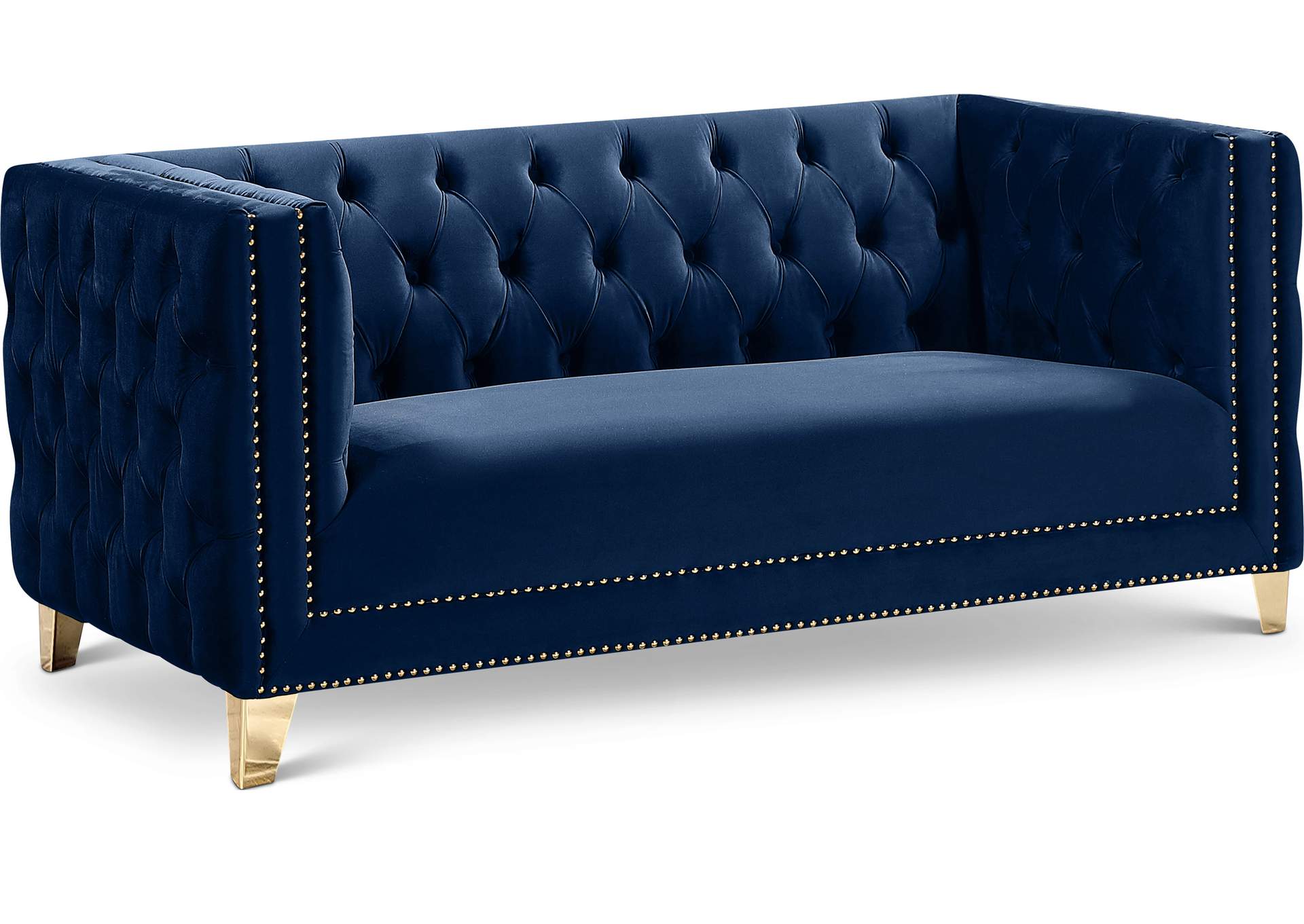 Michelle Navy Velvet Loveseat,Meridian Furniture