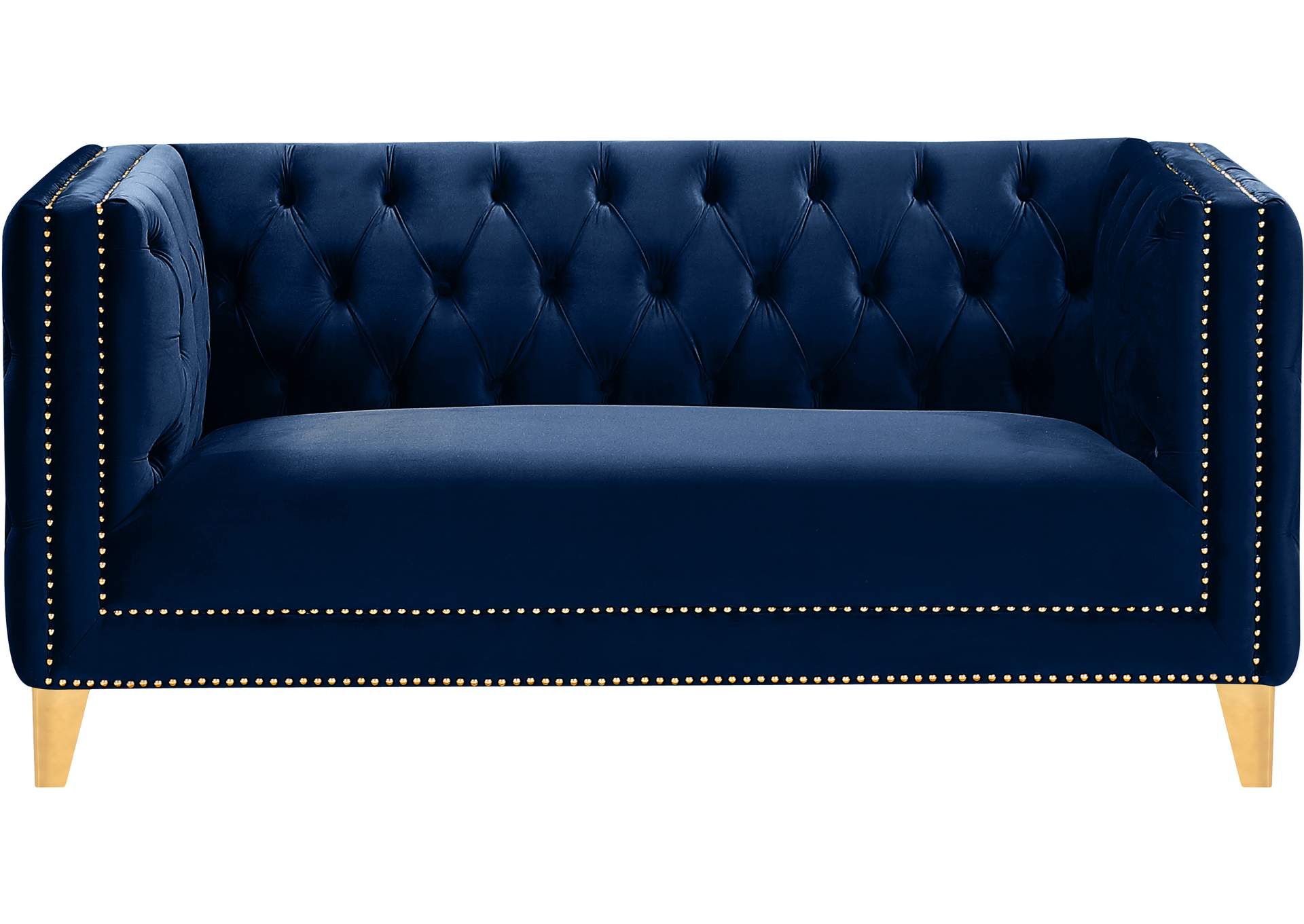 Michelle Navy Velvet Loveseat,Meridian Furniture