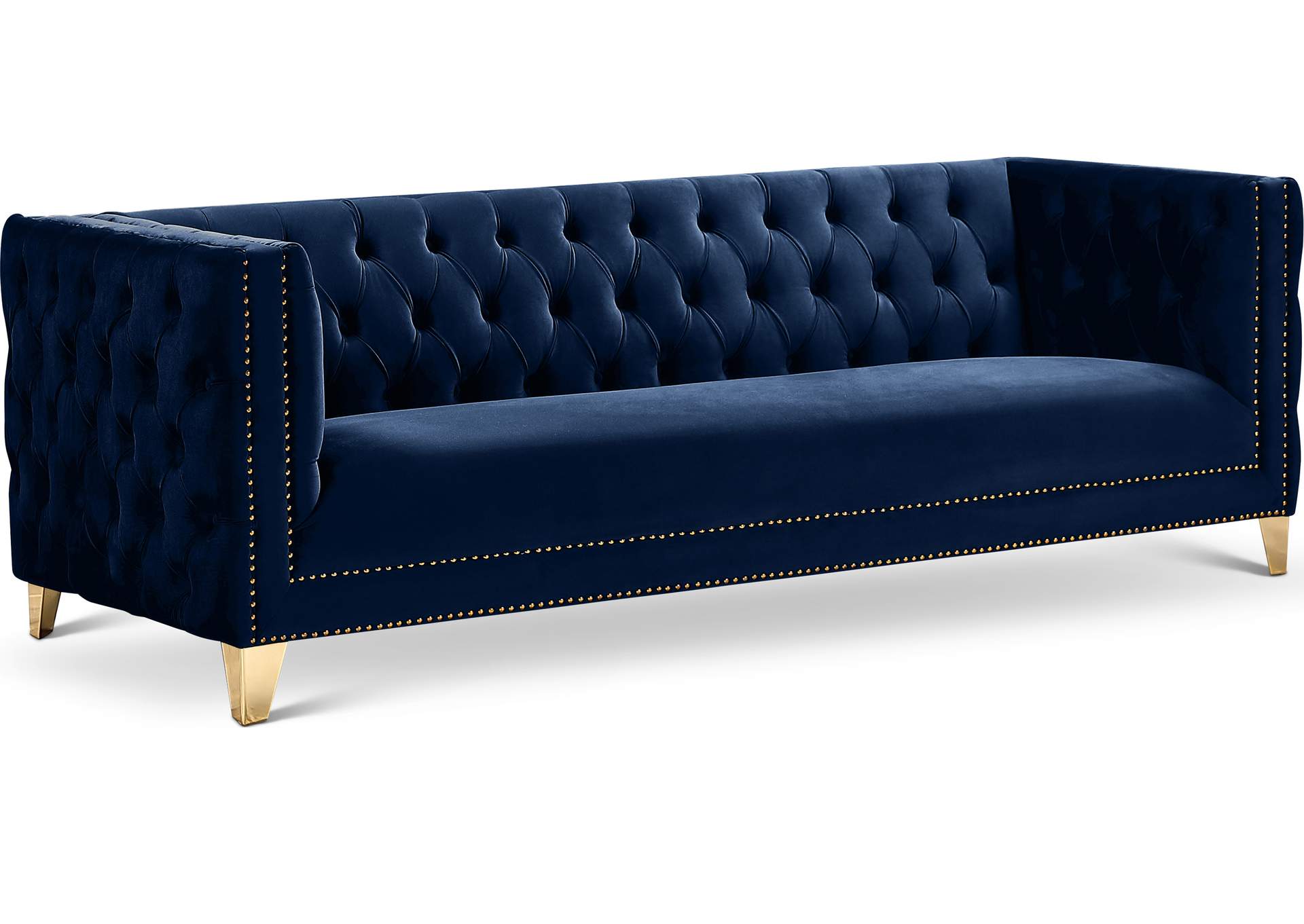 Michelle Navy Velvet Sofa,Meridian Furniture