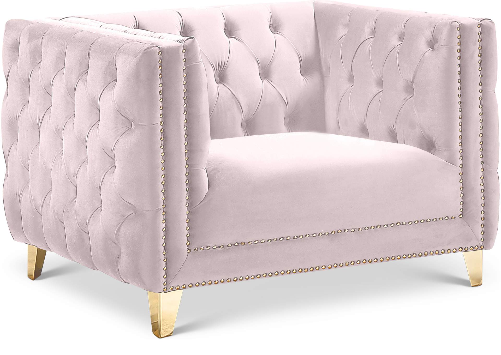 Michelle Pink Velvet Chair,Meridian Furniture