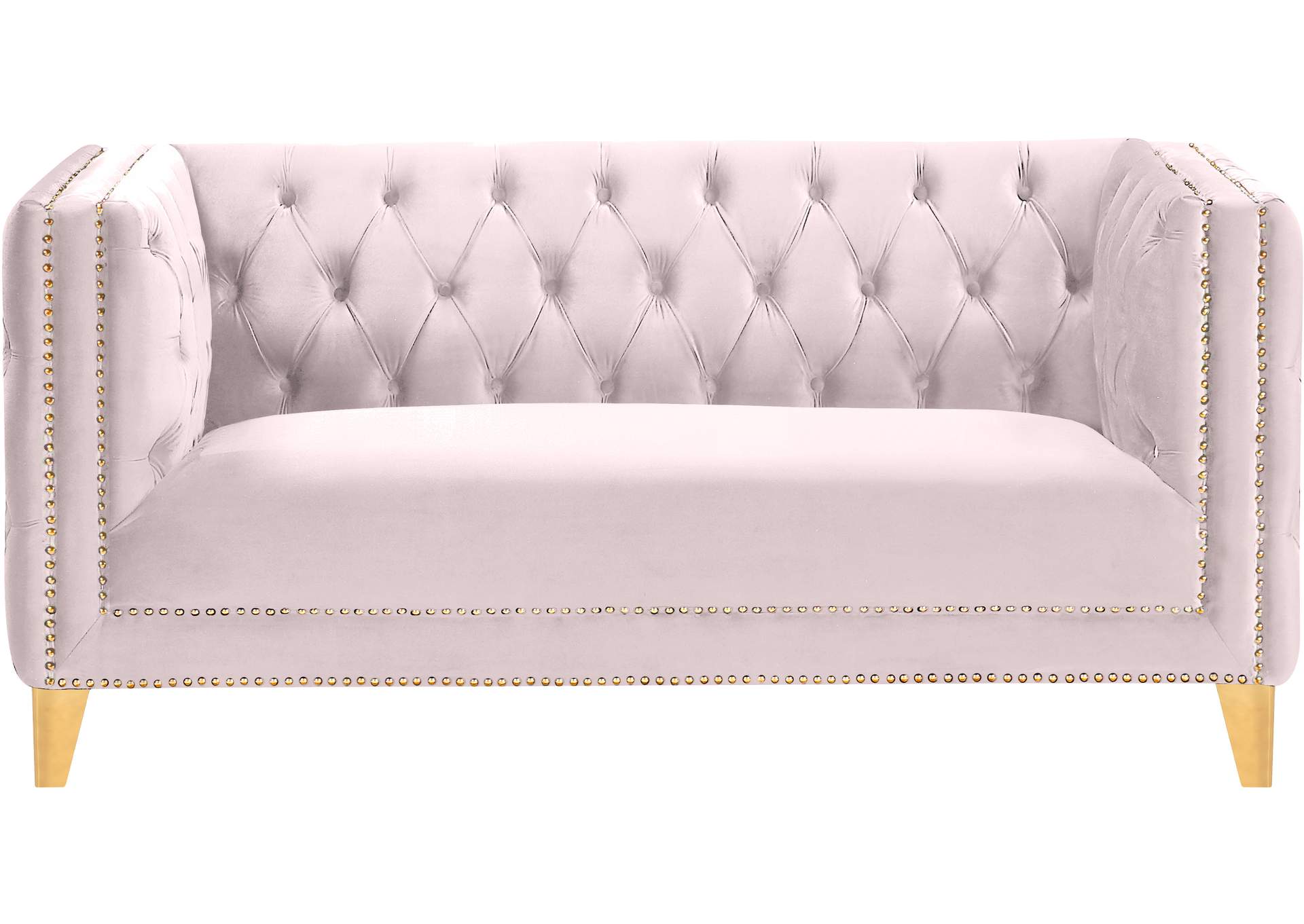 Michelle Pink Velvet Loveseat,Meridian Furniture