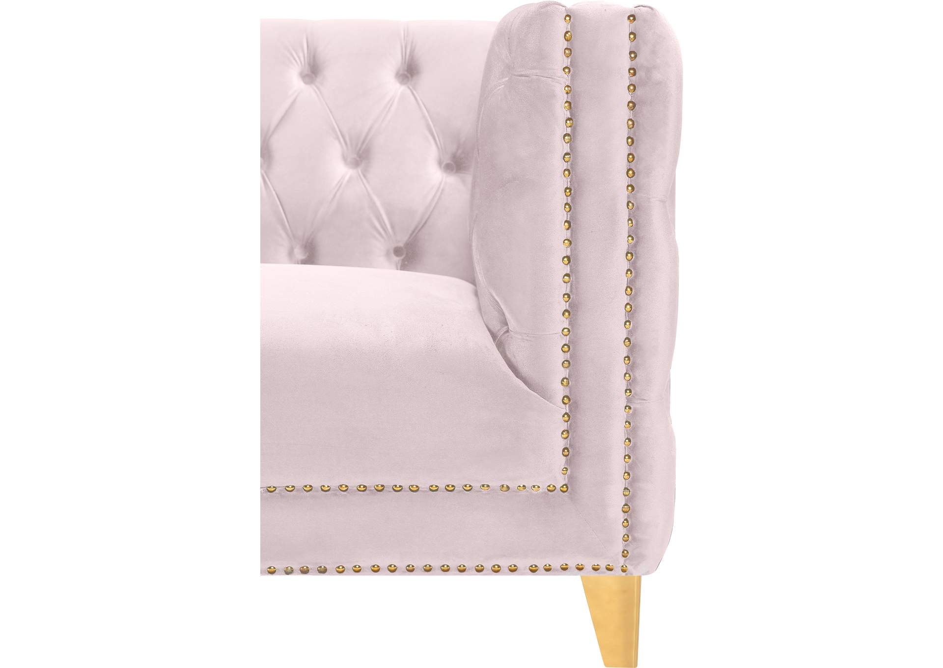 Michelle Pink Velvet Loveseat,Meridian Furniture