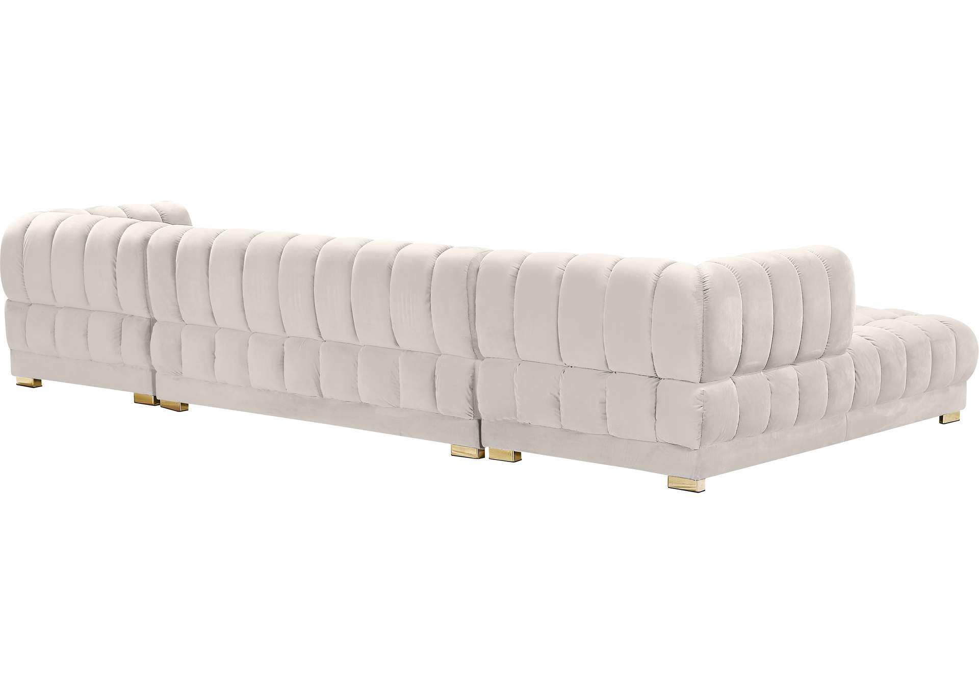 Gwen Cream Velvet 3 Piece Sectional (3 Boxes),Meridian Furniture