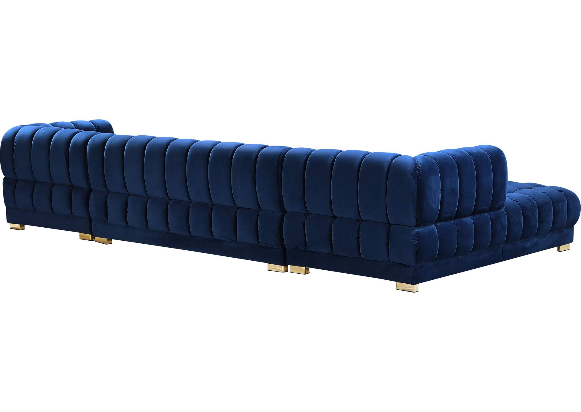 Gwen Navy Velvet 3 Piece Sectional (3 Boxes),Meridian Furniture