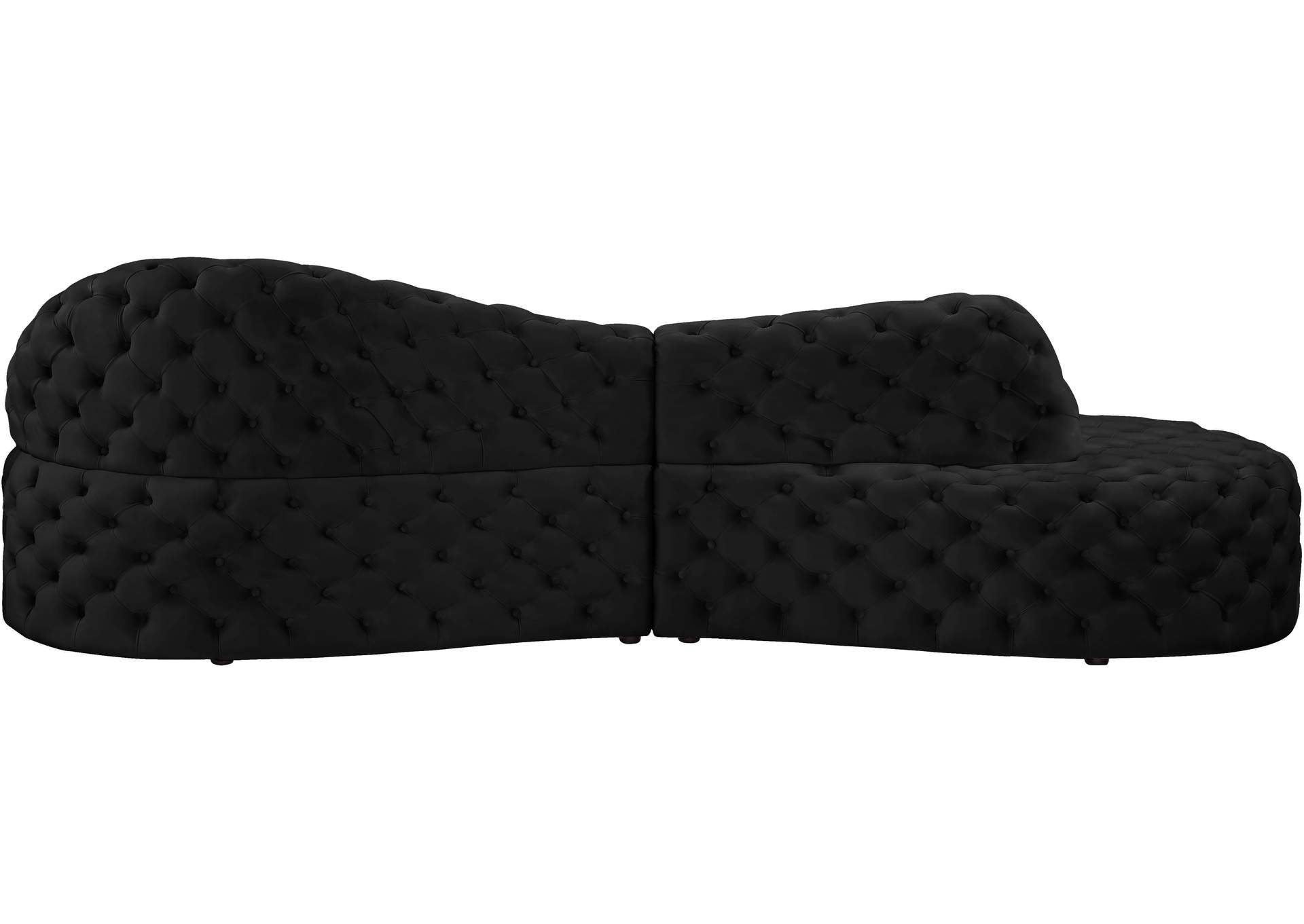 Royal Black Velvet 2 Piece Sectional,Meridian Furniture