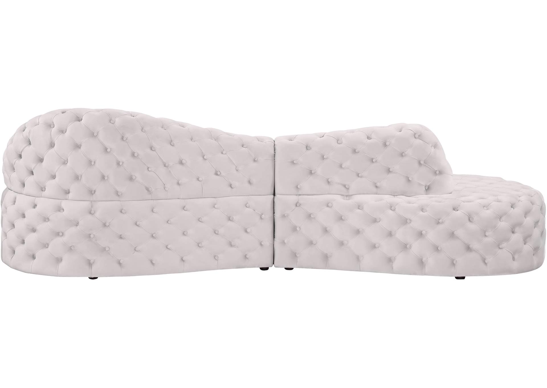 Royal Cream Velvet 2 Piece Sectional,Meridian Furniture