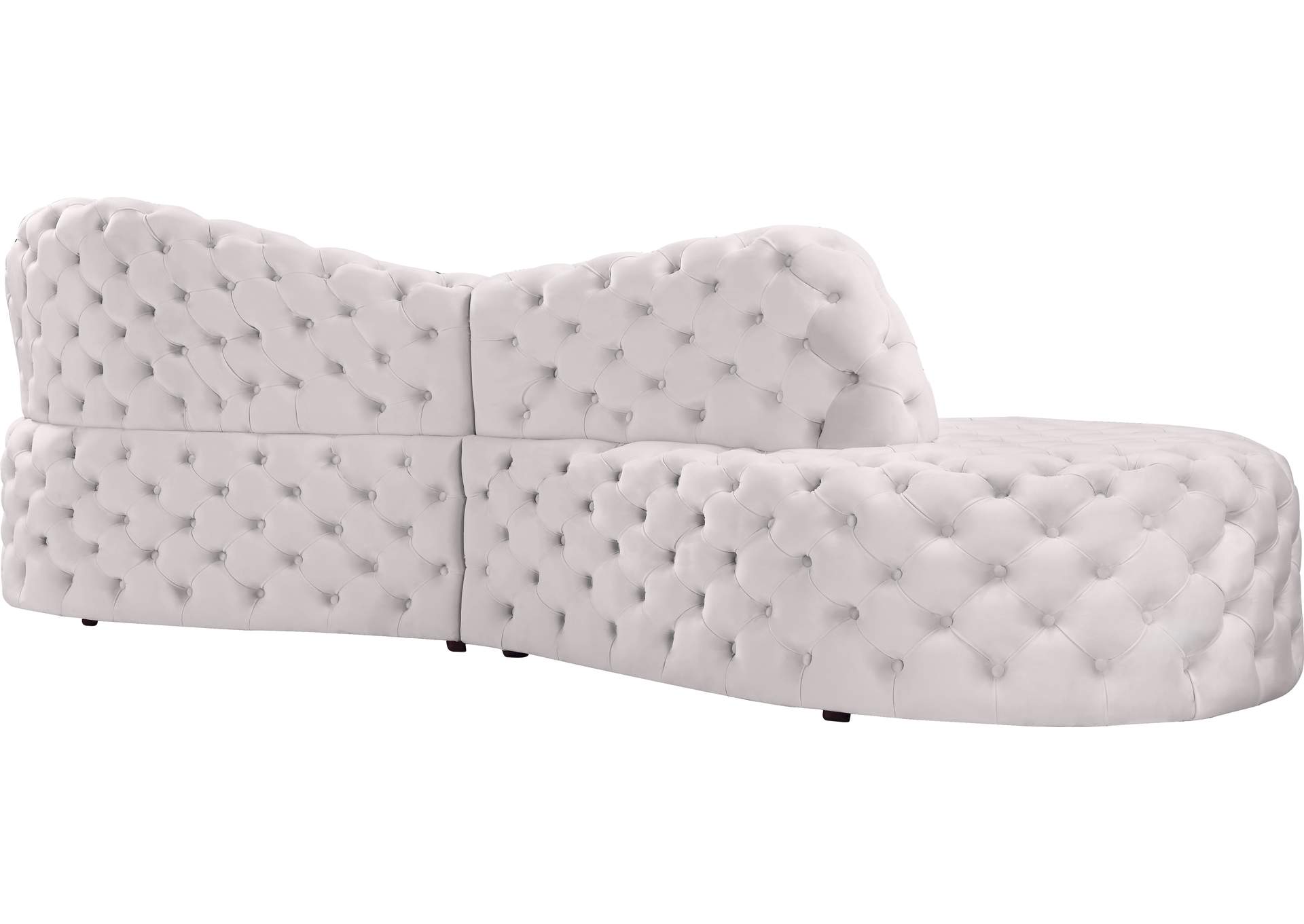 Royal Cream Velvet 2 Piece Sectional,Meridian Furniture