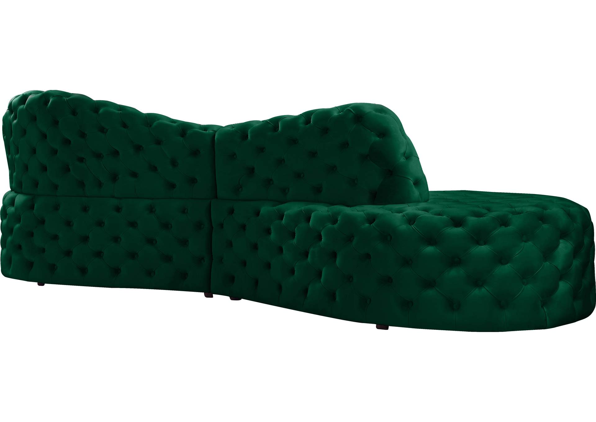 Royal Green Velvet 2 Piece Sectional,Meridian Furniture