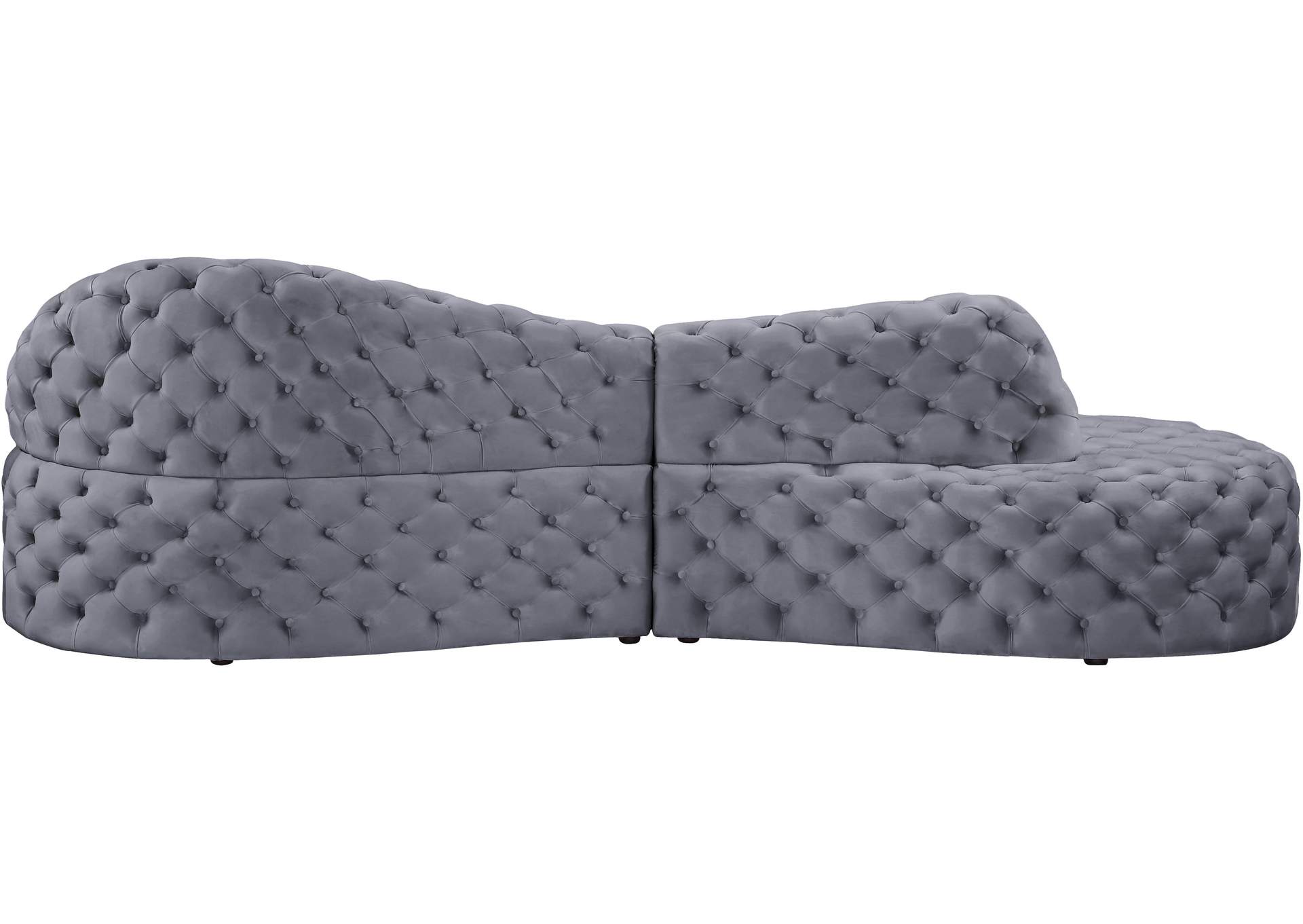 Royal Grey Velvet 2 Piece Sectional,Meridian Furniture