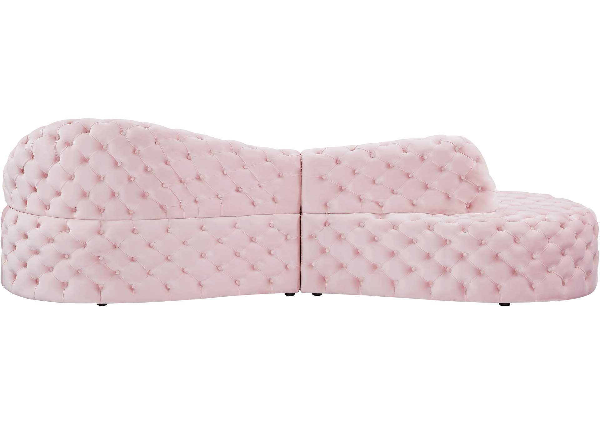 Royal Pink Velvet 2 Piece Sectional,Meridian Furniture