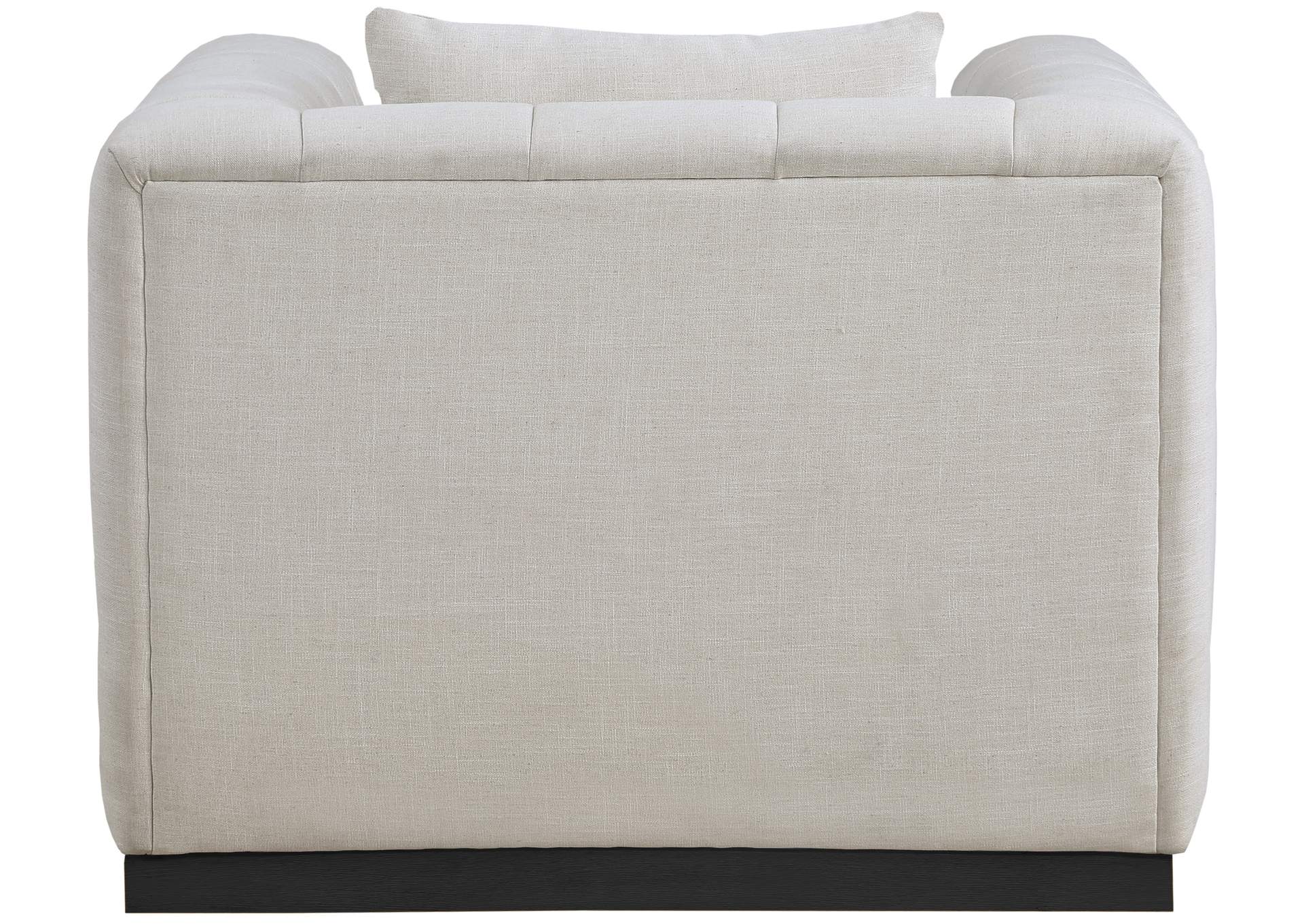 Lucia Beige Linen Textured Fabric Chair,Meridian Furniture